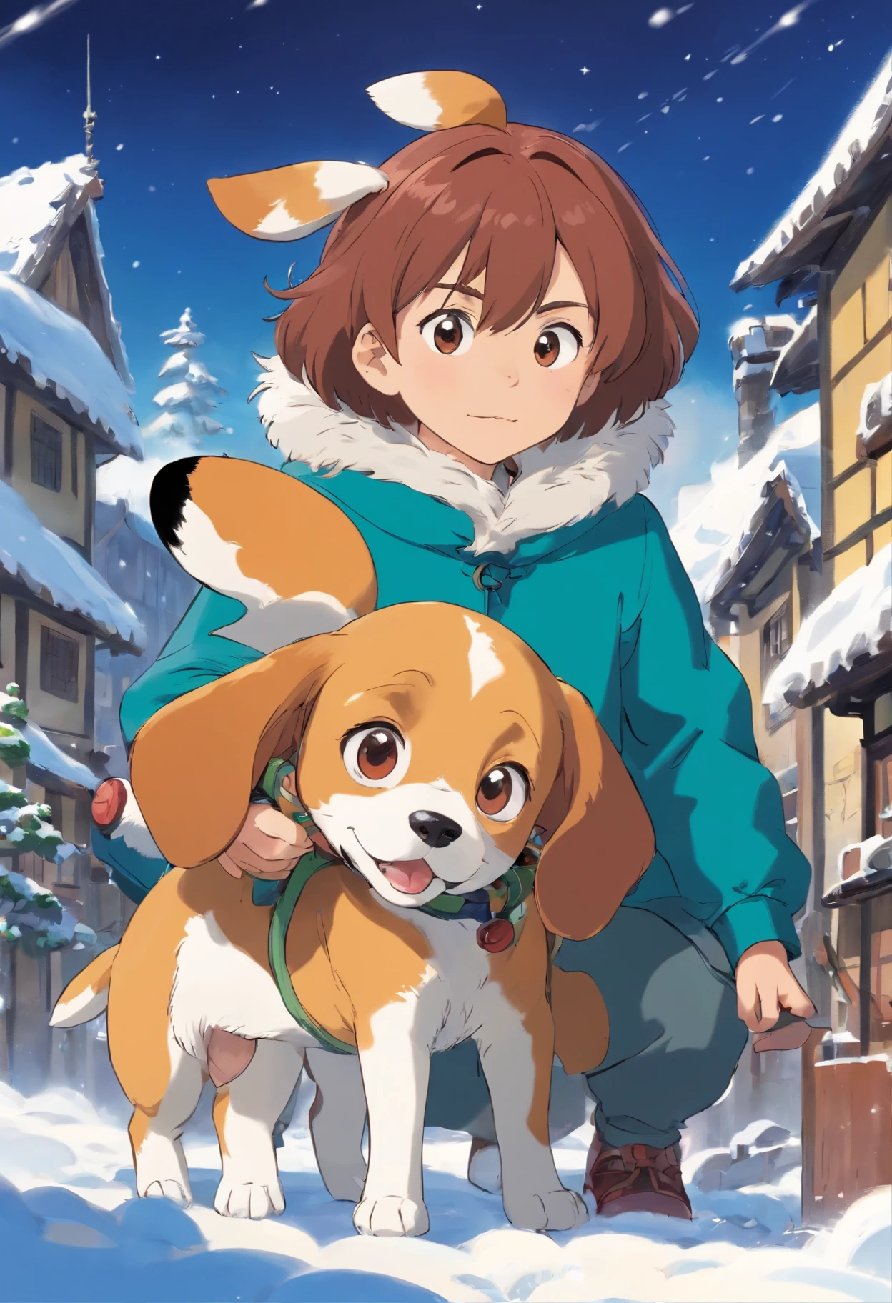 hairy fox girl , Short stature , realistic hairy fur , round face , Swollen cheeks , glossy lips , Japanese festivals, hakata yamakasa , happi coats , fundoshi , summer sunny day , cumulonimbus , running , Crowds along the road