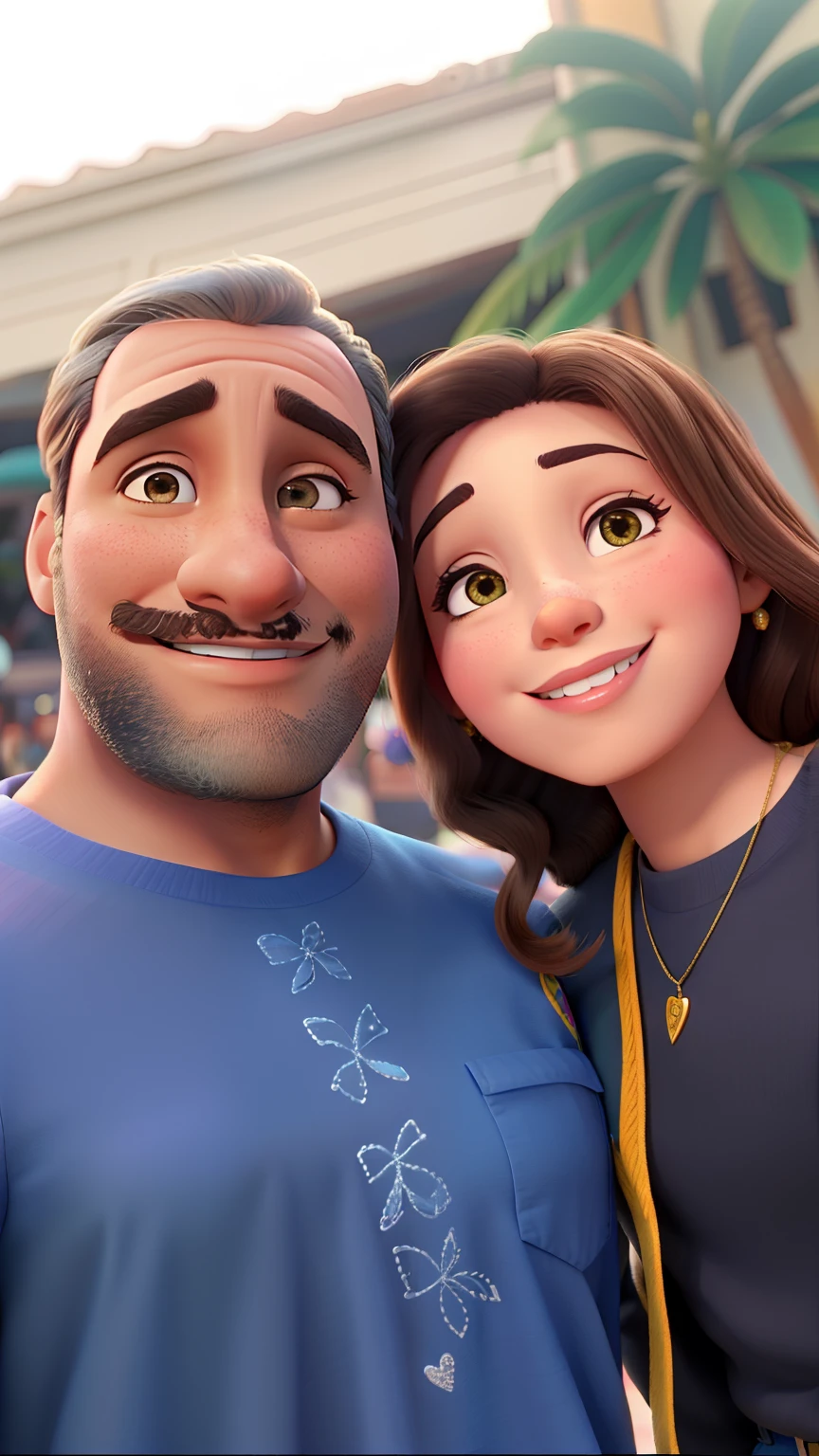 Casal feliz igual filme da Disney amor, ele pele morena , ela pele branca