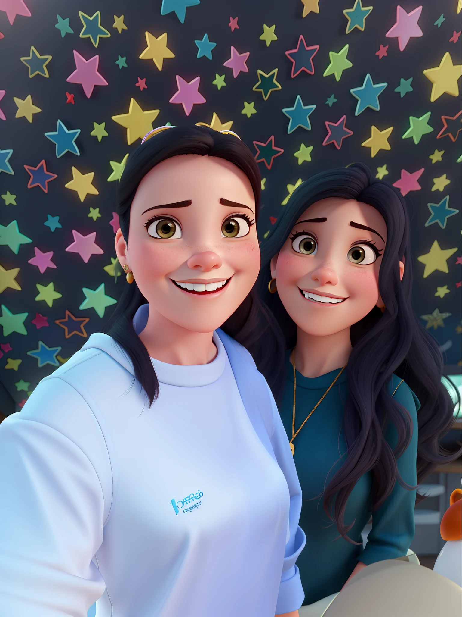 Duas mulher no estilo Disney pixar, alta qualidade, melhor qualidade