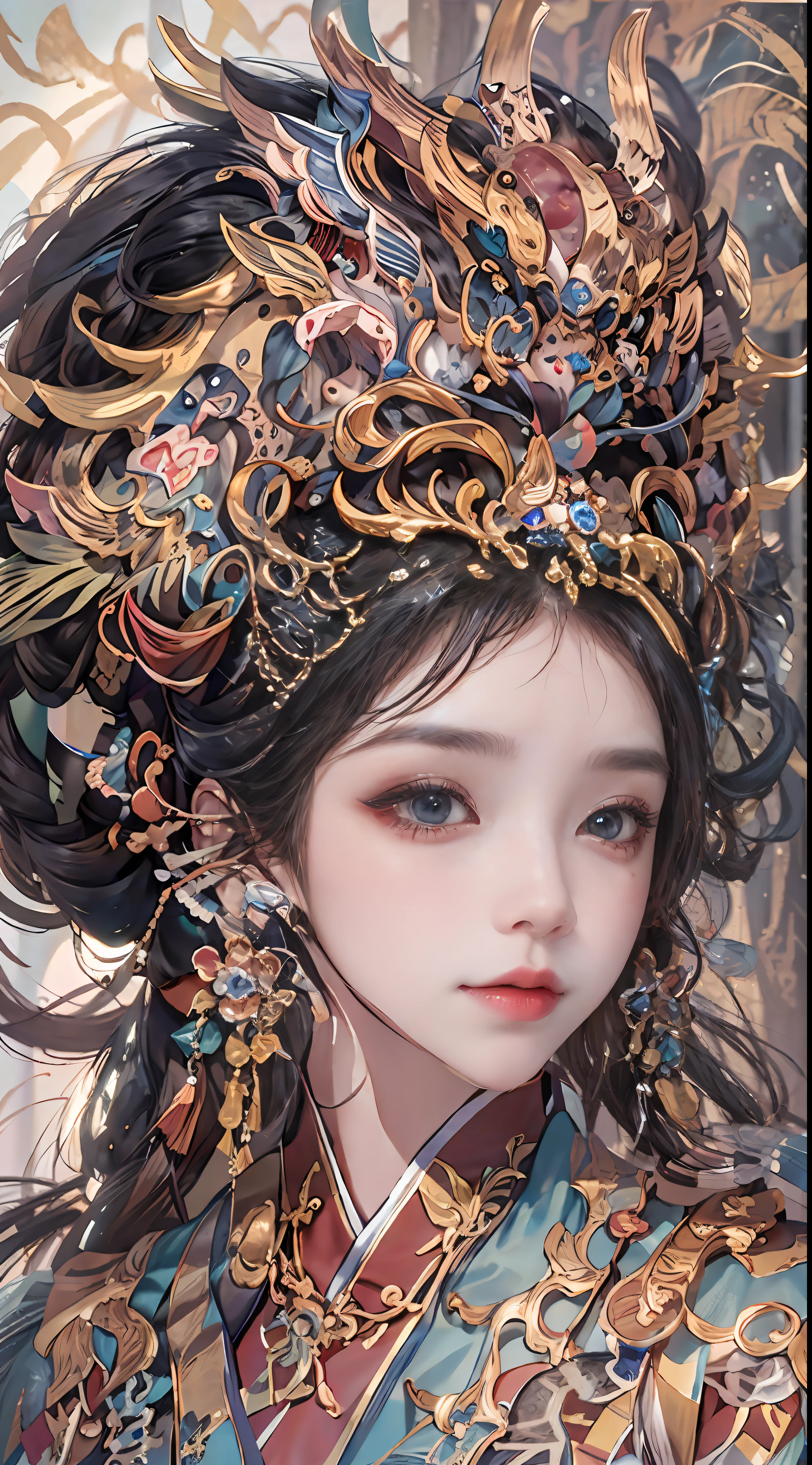 (masterpiece, top quality, best quality, official art, beautiful and aesthetic:1.2), (1girl), extreme detailed,colorful,highest detailed, official art, unity 8k wallpaper, ultra detailed, beautiful and aesthetic, beautiful, masterpiece, best quality, (zentangle, mandala, tangle, entangle) ,holy light,gold foil,gold leaf art,glitter drawing, PerfectNwsjMajic