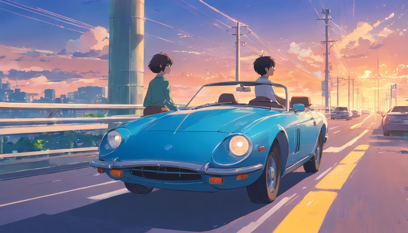 A husband and wife are driving