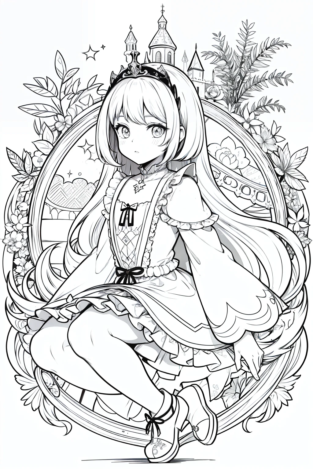 obra prima, coloring book for cartoon chibis, garoto do mal, sem sombreamento, dia das bruxas, castelo no fundo, sem sombreamento , Preto e branco, monocromatic, Monochromatic, dentes de vampiro, tudo branco, linhas finas, Branco, Man, homem masculino, Preto e branco