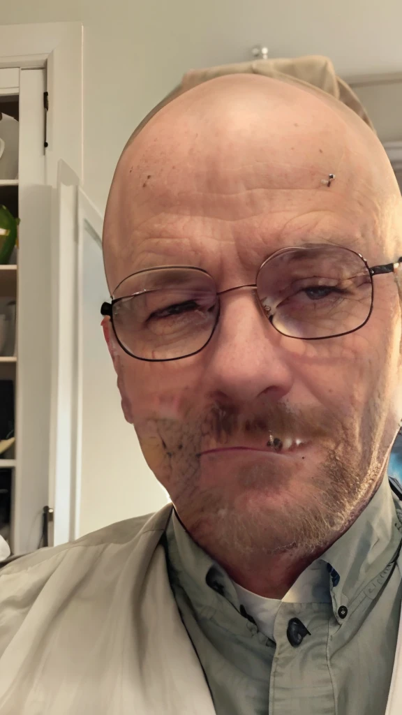 Arafed man with bald head and shaved face sitting on a chair, Homens de 45 anos, Homem de 4 0 anos, 3 6 anos, taken in the early 2020s, Fotografia selfie 8k, 38 anos, 3 2 anos, selfie de um homem, (38 anos)