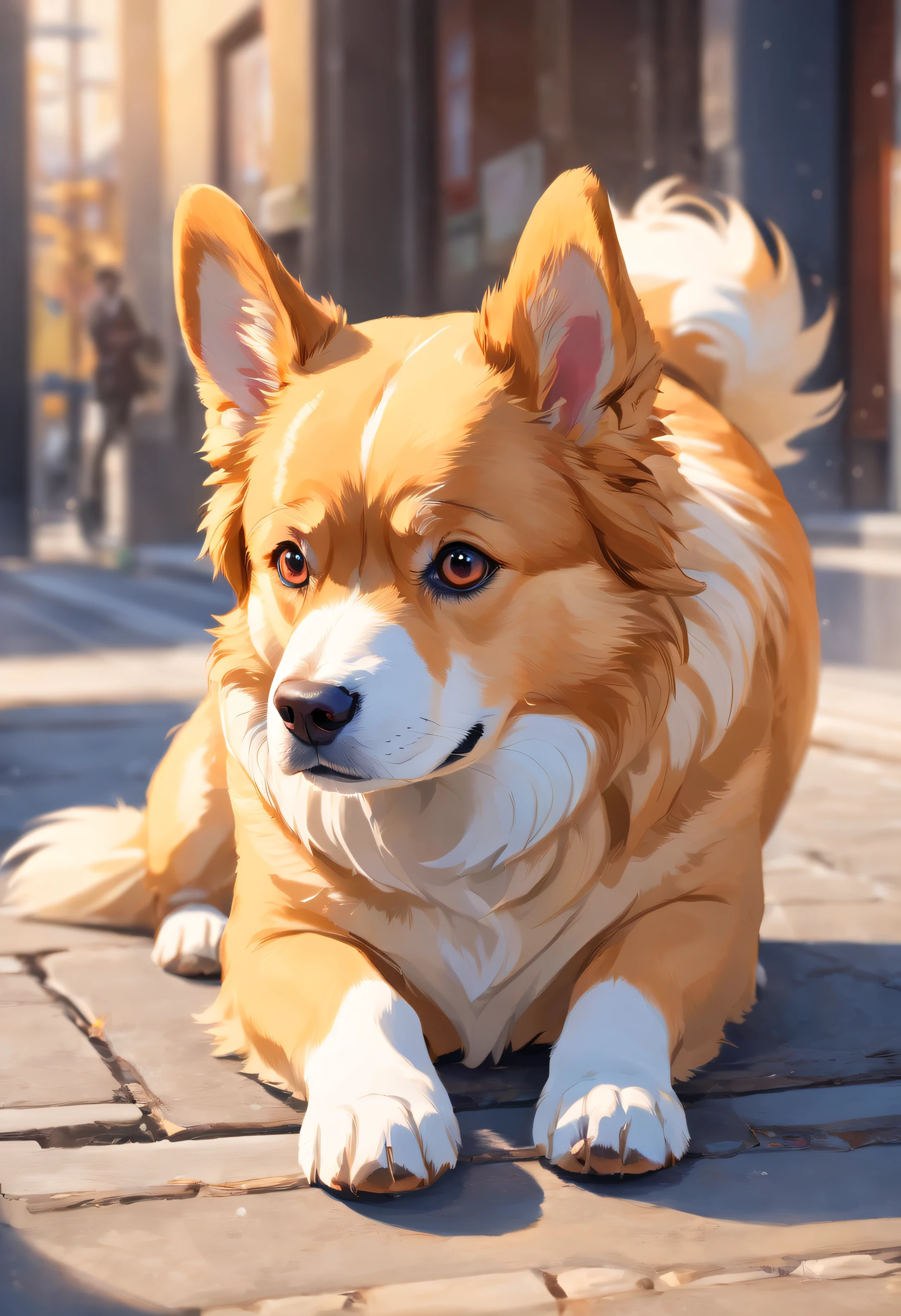 "Generate ultra-high-definition images of chic Tibetan mastiffs, Classic dog pose. Use advanced macro photography techniques、Highlight the intricate details of your dog's fur, Erect ears, Expressive eyes and tongue partially protrude. Place the camera at eye level of the dog, Create an intimate connection between the viewer and the subject of the dog. largeaperture，Achieve a shallow depth of field, Let the dog clearly stand out against a slightly blurred background. Improve lighting、Emphasize the texture and contour of the dog's body, avec un soft, Remove rough shadows、, Cosy atmosphere. Grab the dog in a relaxed position, But balanced, Show your flexibility and elegance. Try to capture moments in natural motion, Stretching, pubic hair beauty, etc., Convey realism. Implement post-processing techniques to improve image clarity, Contrast, and color balance, Protect all aspects, From the intricate pattern of the dog to the intense gaze, Rendered in amazing detail. finally, Convey the gentle beauty and innate elegance of Pembroke Rock, a Welsh Corgi, Capture fleeting moments，Celebrate the uniqueness of a dog's curiosity and balance."
