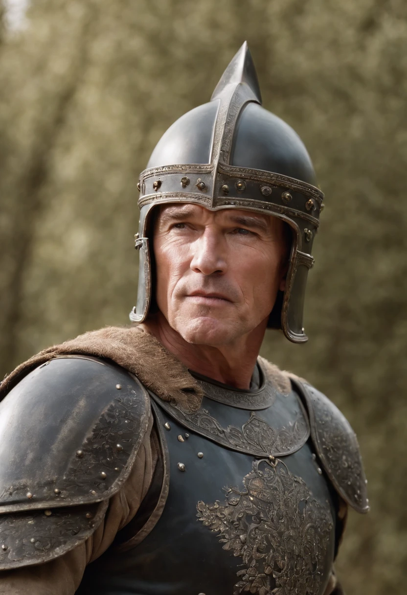 Arnold Schwarzenegger playing black knight