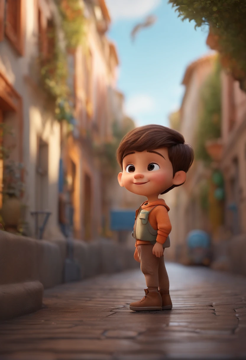 a happy cute ??? standing short hair, vestindo uma fantasia espacial, , fundo branco, barnet, Tom, Estilo Pixar, ....3d, desenhos animados, rosto detalhado, asymmetrical 16k