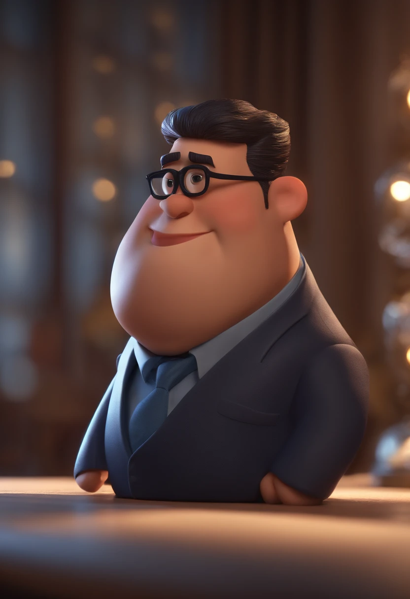 Cartoon character of a man with black glasses and a blue shirt, animation character, Caractere estilizado, animation style rendering, 3D estilizado, Arnold Maya render, 3 d render stylized, toon render keyshot, Personagem 3D, Personagem 3D, 3d rendering stylized, 3 d character render, personagem de desenho animado, Personagem de close up, Pose de personagem, (Estilo Pixar) (master part:1.2) (Bokeh) (best quality) (pele detalhada) (textura detalhada) (8k) (argila) (Cinematic lighting) (foco nítido