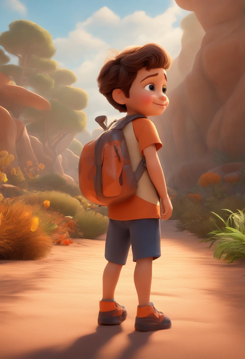 a happy cute ??? standing short hair, vestindo uma fantasia espacial, , fundo branco, barnet, Tom, Estilo Pixar, ....3d, desenhos animados, rosto detalhado, asymmetrical 16k