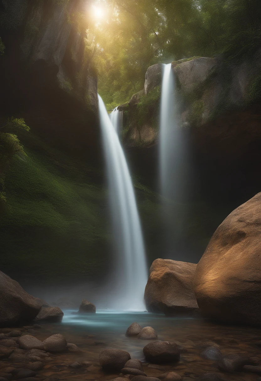 1 slender naked girl in full height, smile, River, waterfall, girl sitting on the rocks, (((Beautiful breasts))), (((very wide hips))), (((huge ass))), (((hips))),depth of field, cute face, Blue eyes, plump lips, Beautiful eyes make up, back view, (tattoo), highly detailed leather, slender body, perfect body, athletic body, slim waist, small nipples, visible muscles on the body, (black triangle pubic hair), very long straight red hair, masterpiece, model shooting style, split, full length portrait, sexy pose, ((8K, Raw-Photo, top quality, masterpiece), Highly detailed RAW color photography, professional photography, (realistic, photorealism:1. 37), (top quality), (best shadow), (Best Illustration), ultra high resolution, highly detailed CG wallpaper unified 8K, Physics-based rendering, professional lighting), very world
