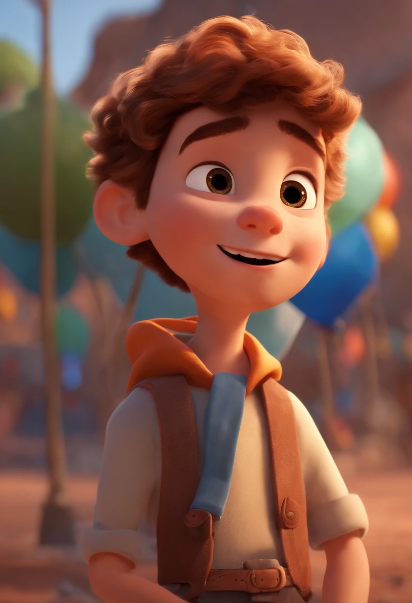 Image of a boy for a story in a YouTube video in Pixar format, He's the little allabester, He's the class leader, He's outgoing, Playful and gets up for a lot of things