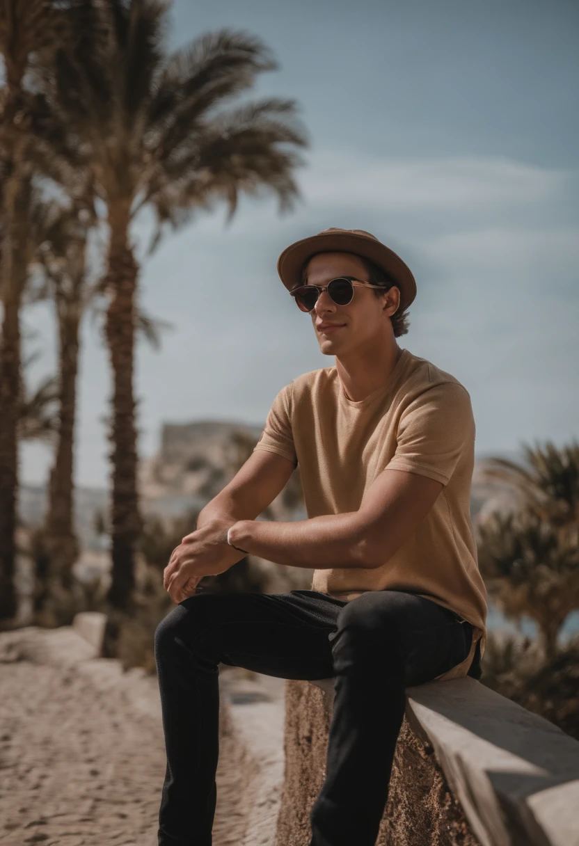there is a man with sunglasses on posing for a picture, em torno de 1 9 anos, tommy 1 6 anos de idade, imagem frontal, ao sol, ele tem cerca de 2 0 anos de idade, ele tem cerca de 20 anos, 18 anos, mateus 9 5, Streamer do Twitch / Jogador Ludwig, foto de perfil 1024px, rosto perfeitamente sombreado