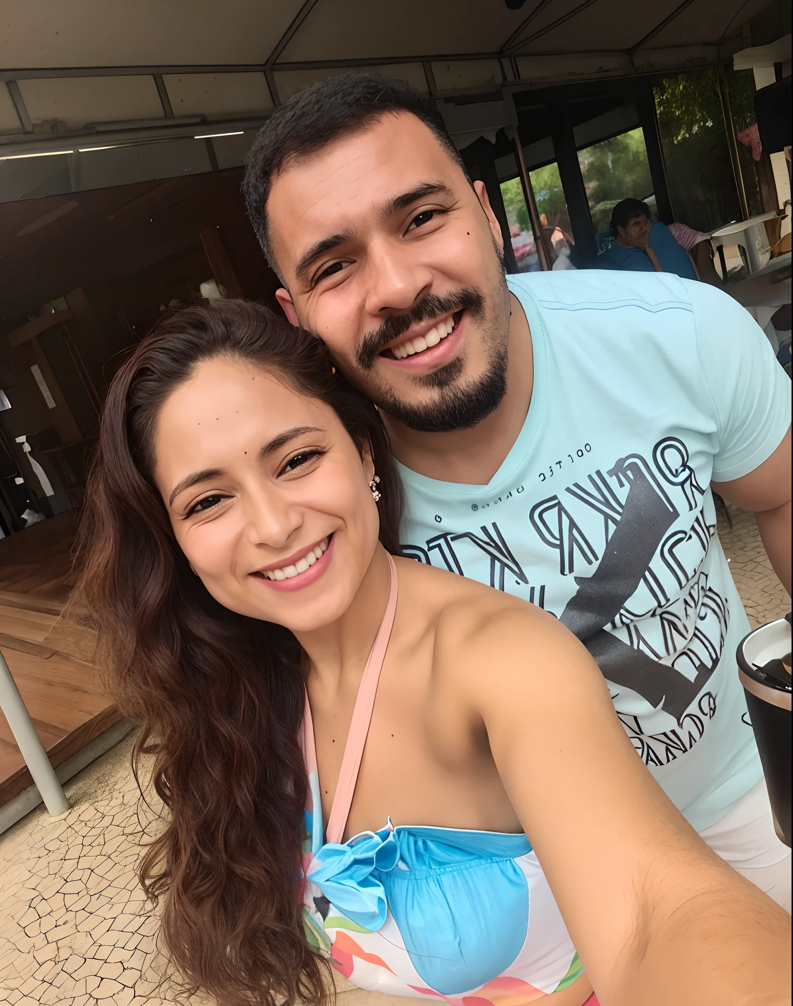 casal sorridente em regata laranja e bandana posando para uma foto, imagem de perfil, Karla Ortiz, Mulher de 30 anos de Cuba, Malika Favre, taken in the early 2020s, andrea rocha, foto do perfil, imagem do avatar, Fotografia tirada em 2 0 2 0, Marischa Becker, Mulher de 30 anos