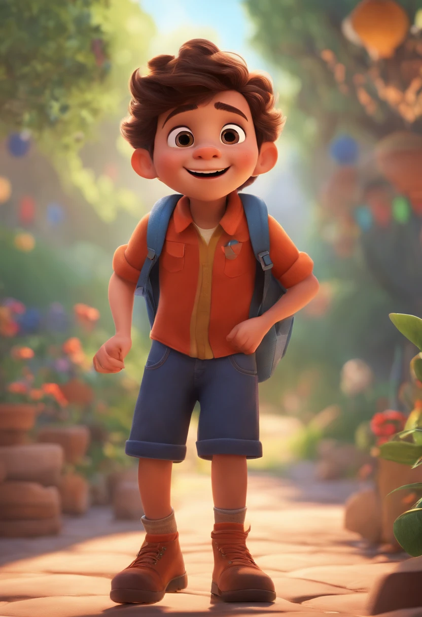Image of a boy for a story in a YouTube video in Pixar format, He's the little allabester, He's the class leader, He's outgoing, Playful and gets up for a lot of things