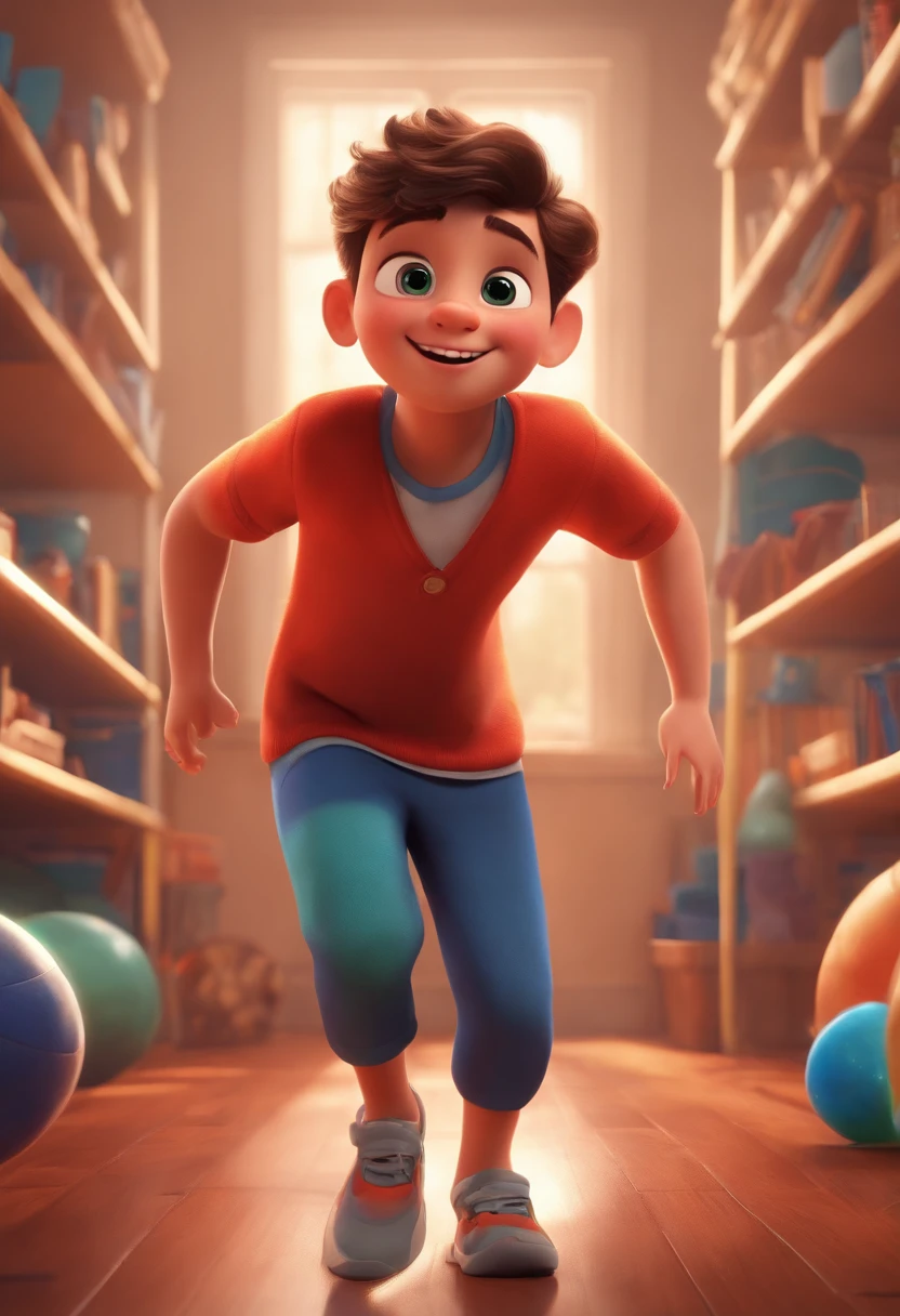 Image of a boy for a story in a YouTube video in Pixar format, He's the  allabester, He's the class leader, He's outgoing, Playful and gets up for a lot of things