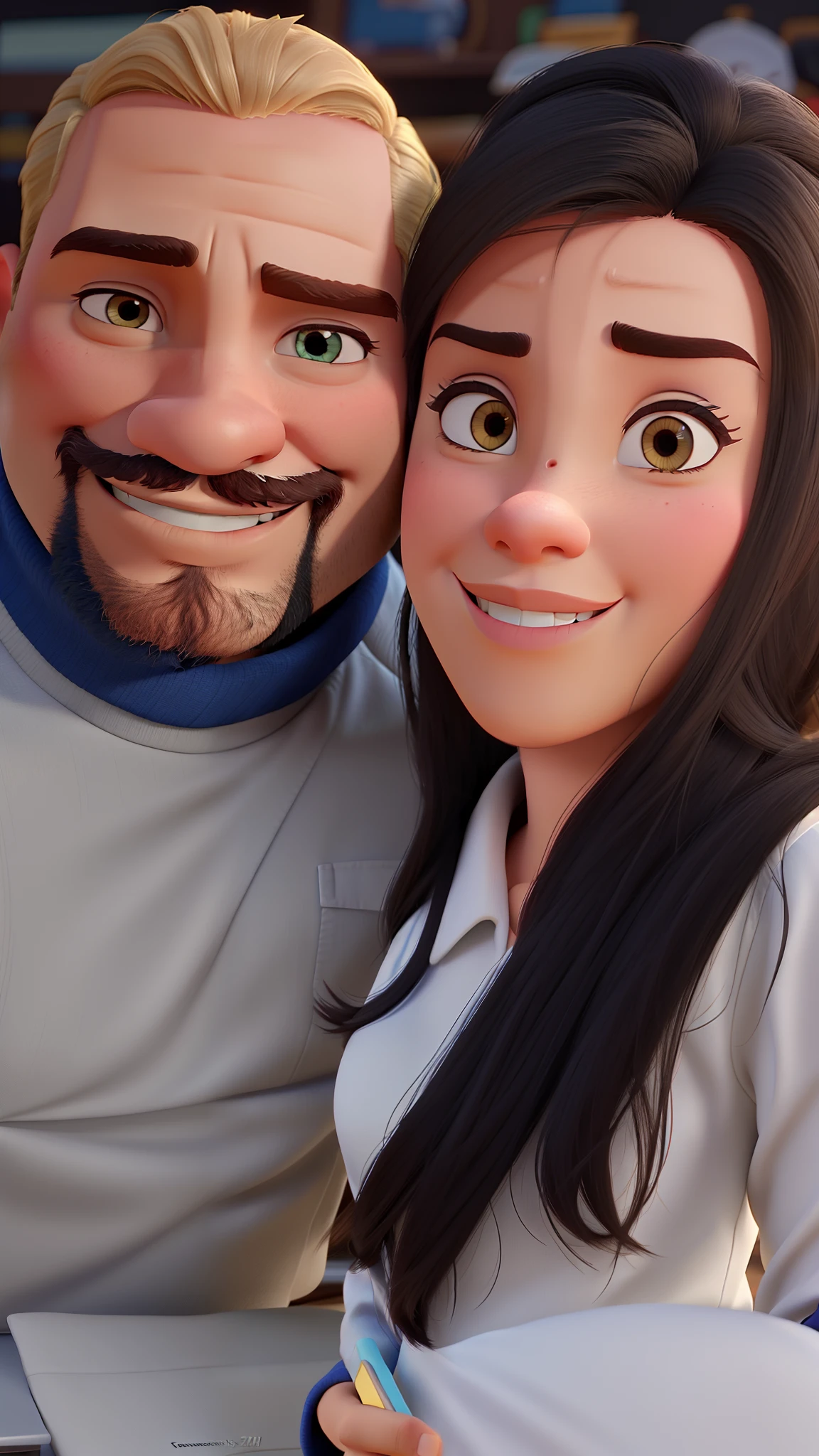 casal homem e mulher no estilo Disney Pixar, alta qualidade, melhor qualidade