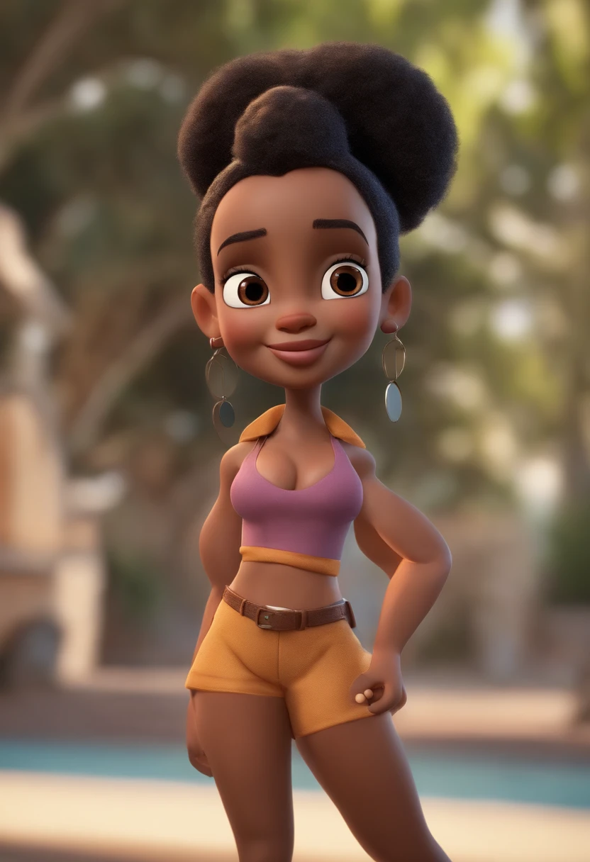personagem dos desenhos animados de uma mulher negra de cabelo liso, olhos pretos, com marido pardo de cabelo castanho claro e olhos castanhos, comprando um apartamento, animation character, Caractere estilizado, animation style rendering, 3D estilizado, Arnold Maya render, 3 d render stylized, toon render keyshot, Personagem 3D, Personagem 3D, 3d rendering stylized, 3 d character render, personagem de desenho animado, Personagem de close up, Pose de personagem, (Estilo Pixar) (master part:1.2) (Bokeh) (best quality) (pele detalhada) (textura detalhada) (8k) (argila) (Cinematic lighting) (foco nítido