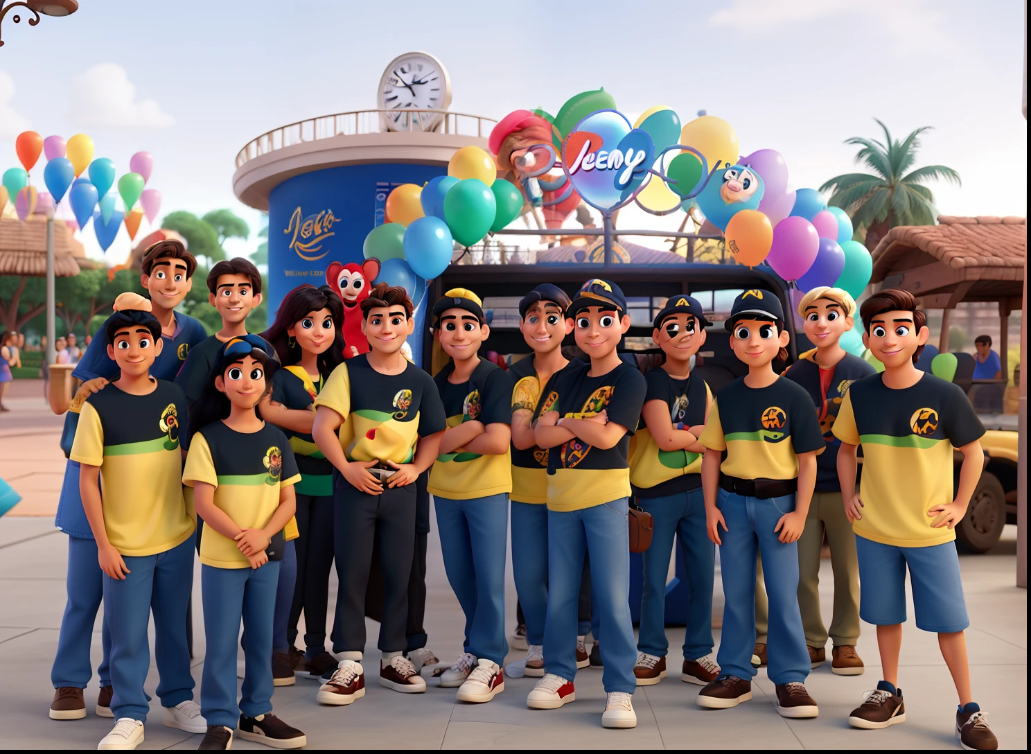 Pessoas estilo disney pixar, alta qualidade, melhor qualidade