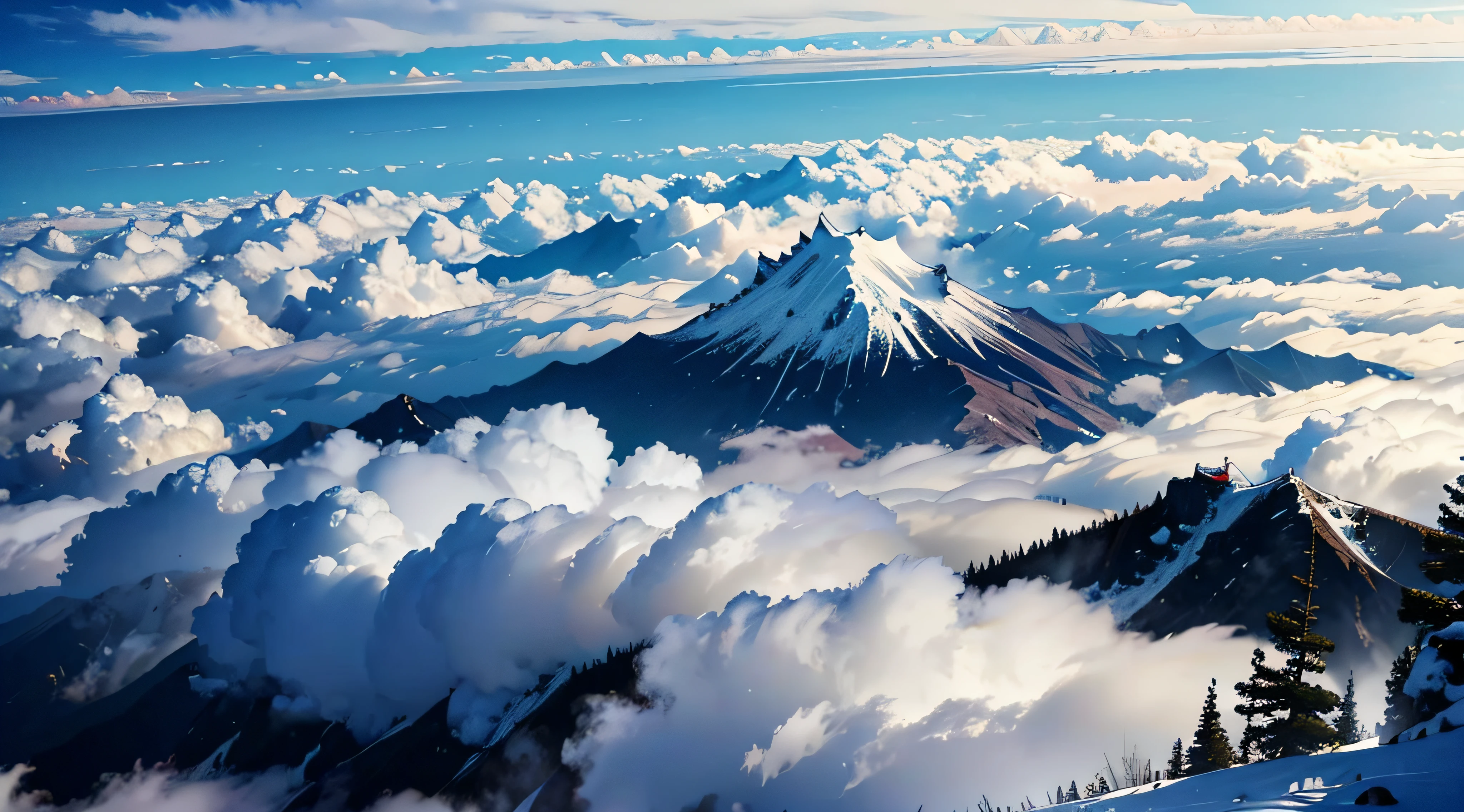 jpn、((Summit of Mt))、borgar、Summit of Mt、(cloudiness、foggy)