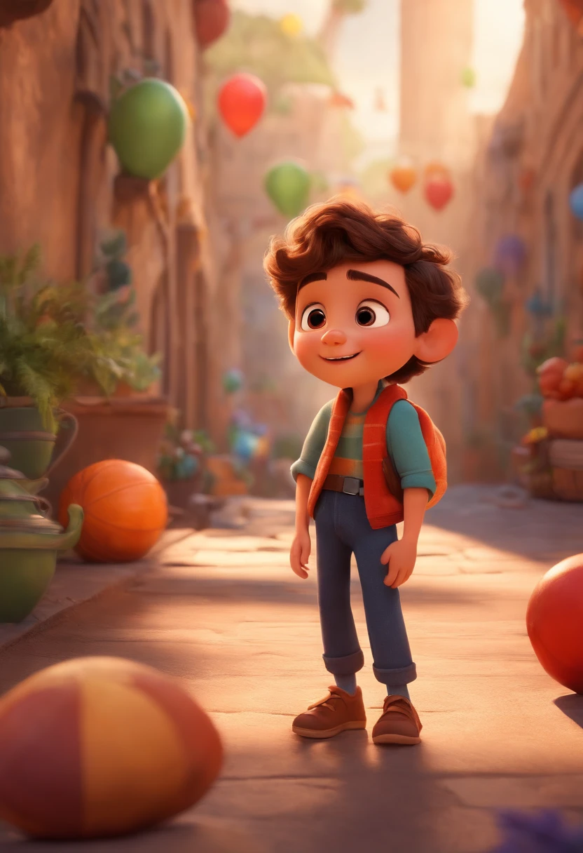 Image of a boy for a story in a YouTube video in Pixar format, He's the little allabester, He's the class leader, He's outgoing, Playful and gets up for a lot of things