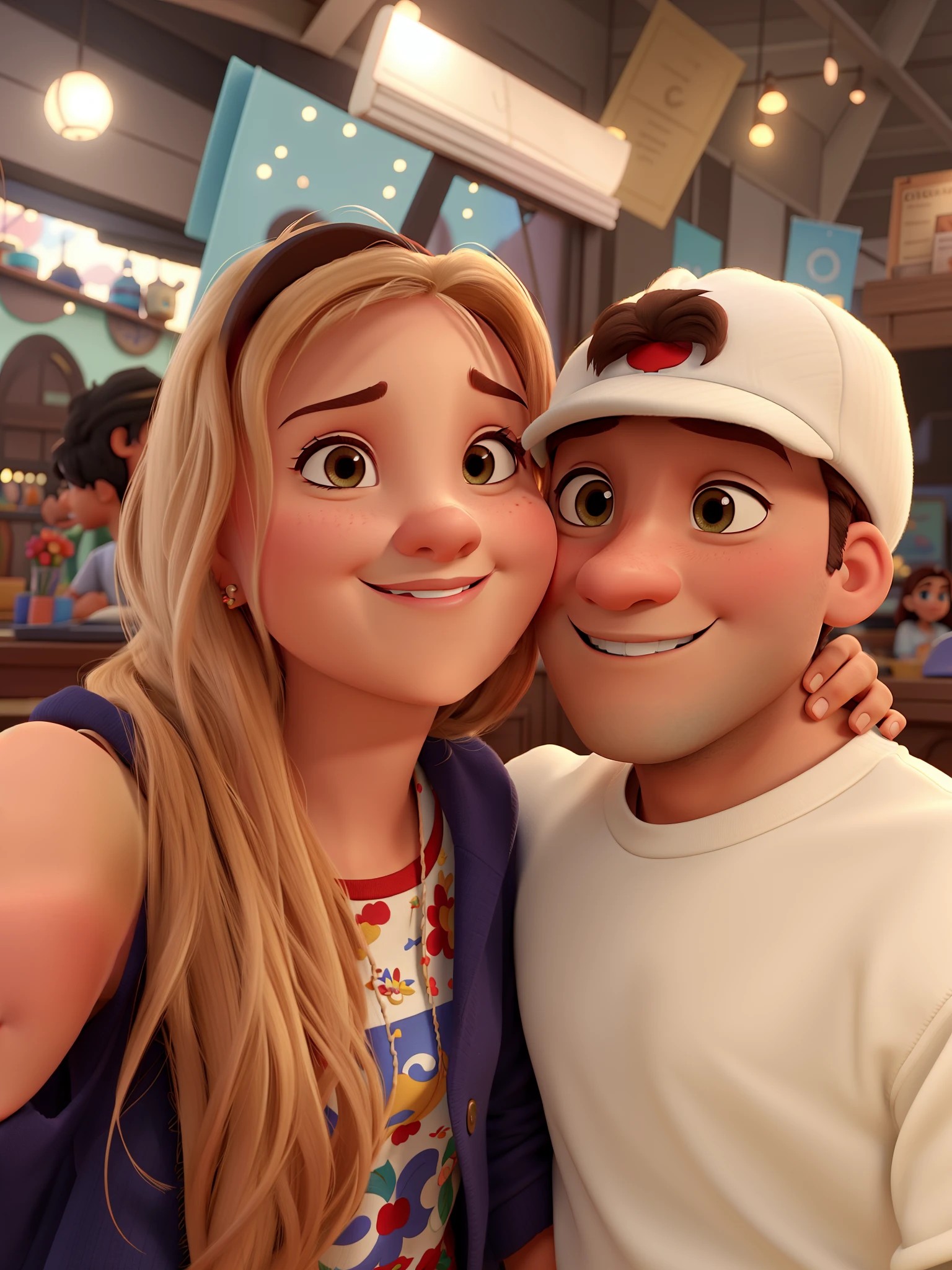 casal no estilo disney pixar, alta qualidade, melhor qualidade