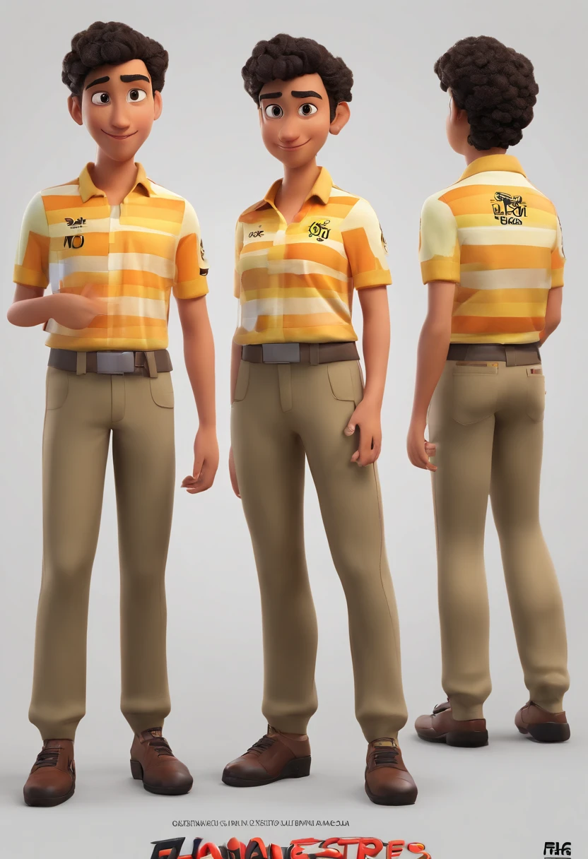 Desenho animado de gordo, de camisa do flamengo, Pixar animation style, pixar renderman rendering, maia 8 mil, animated film, Disney Pixar Estilo 3D, Wearing a Flemish shirt and black long pants, without glasses, sozinho, cabelo preto, baixinho.