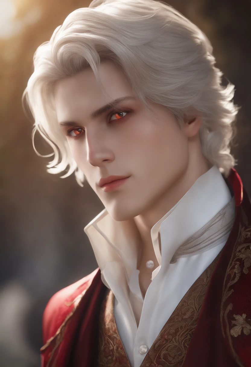 (best quality,4k,8k,highres,masterpiece:1.2),ultra-detailed,(realistic,photorealistic,photo-realistic:1., 37),portraits,colorful,anime,studio lighting,HDR,sharp focus,professional,vivid colors,white-haired,anime boy,(extremely detailed eyes:1.1,pale skin:1.1,red eyes:1.1),(long hair:1.1,white eyelashes:1.1),(vampire:1.1,victorian clothing:1.1),handsome