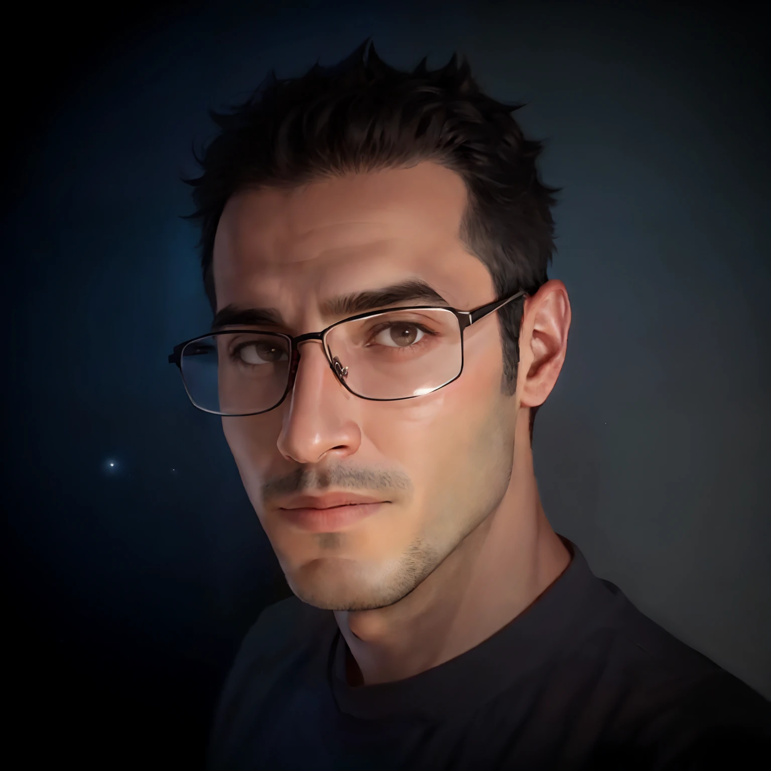 There's a man in glasses staring into the camera, Retrato NFT, Retrato VFX altamente detalhado, imagem do avatar, retrato de alta qualidade, foto de perfil 1024px, foto de perfil headshot, foto de perfil profissional, Mohamed Chahin, retrato vfx altamente detalhado de, foto de perfil do discord, AI Autorretrato, foto portait foto de perfil, foto de perfil, retrato de perfil