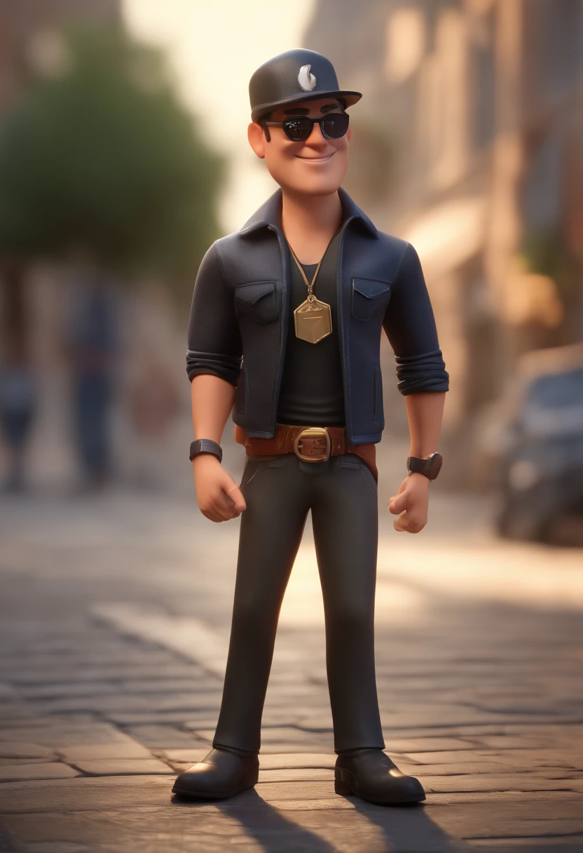 personagem dos desenhos animados de um rock star, com uma camisa branca, black cap, animation character, Caractere estilizado, animation style rendering, 3D estilizado, Arnold Maya render, 3 d render stylized, toon render keyshot, Personagem 3D, Personagem 3D, 3d rendering stylized, 3 d character render, personagem de desenho animado, Personagem de close up, Pose de personagem, (Estilo Pixar) (master part:1.2) (Bokeh) (best quality) (pele detalhada) (textura detalhada) (8k) (argila) (Cinematic lighting) (foco nítido