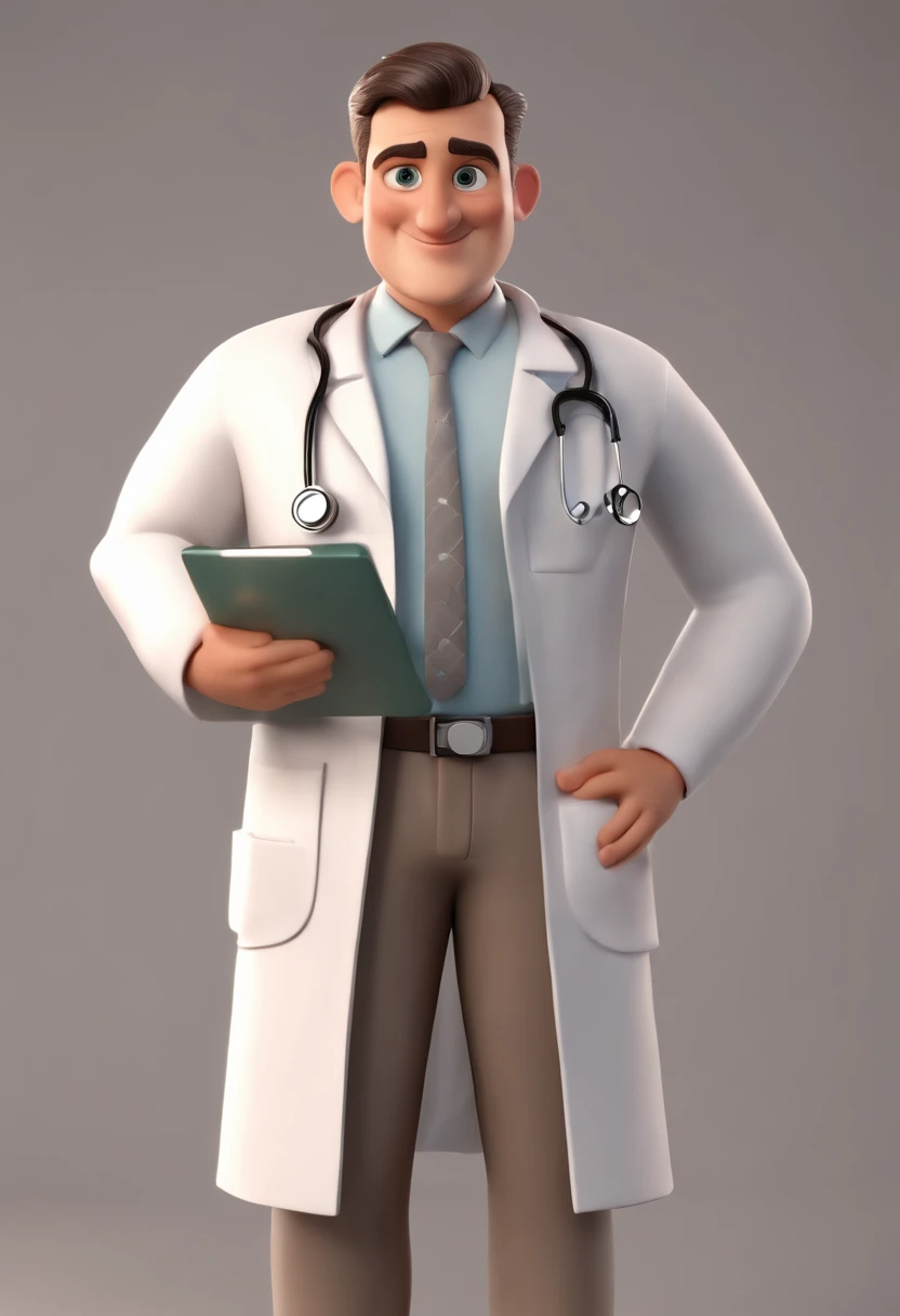 Cartoon character of a doctor man and a doctor woman wearing lab coat and stethoscope , um personagem animado, Caractere estilizado, animation style rendering, 3D estilizado, , 3 d render stylized, toon render keyshot, Personagem 3D, Personagem 3D, 3d rendering stylized, 3 d character render, personagem de desenho animado, Personagem de close up, Pose de personagem, (Estilo Pixar) (Bokeh) (best quality) (pele detalhada) (textura detalhada) (8k) (argila) (Cinematic lighting) (foco nítido,Senta e vaza a parte superior do corpo