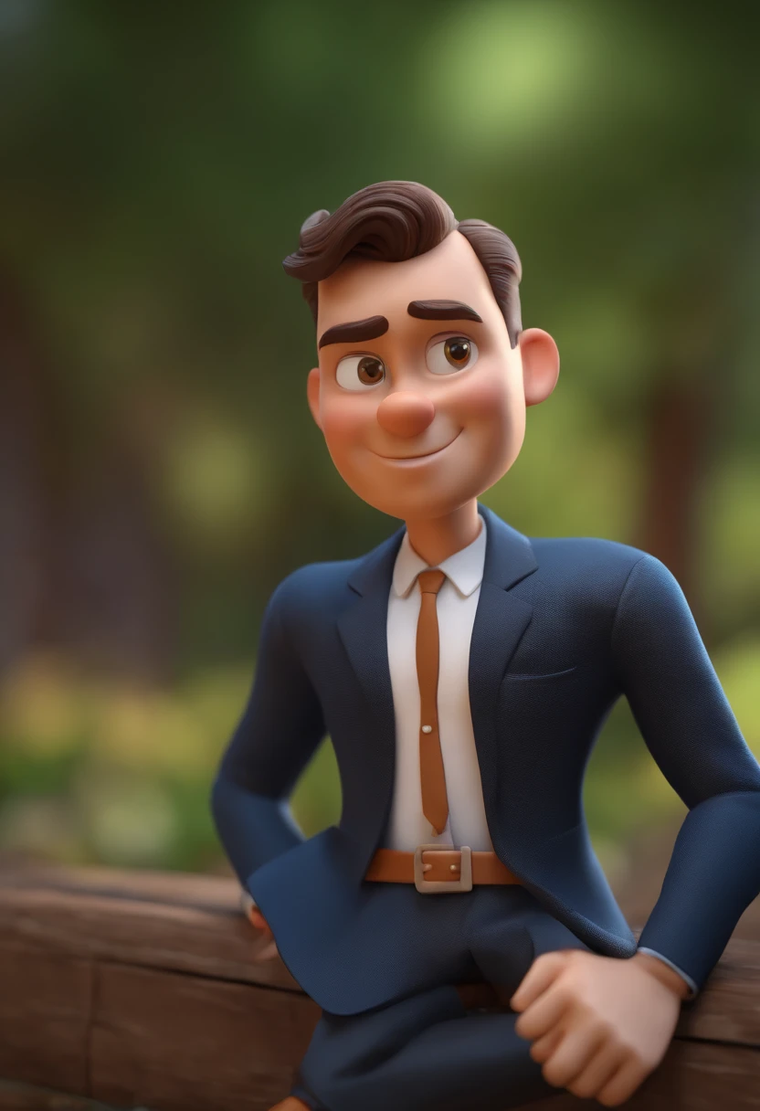 Personagem de desenho animado de um homem uma camisa preta, um personagem animado, Caractere estilizado, animation style rendering, 3D estilizado, Arnold Maya render, 3 d render stylized, toon render keyshot, Personagem 3D, Personagem 3D, 3d rendering stylized, 3 d character render, personagem de desenho animado, Personagem de close up, Pose de personagem, (Estilo Pixar) (master part:1.2) (Bokeh) (best quality) (pele detalhada) (textura detalhada) (8k) (argila) (Cinematic lighting) (foco nítido,Senta e vaza a parte superior do corpo