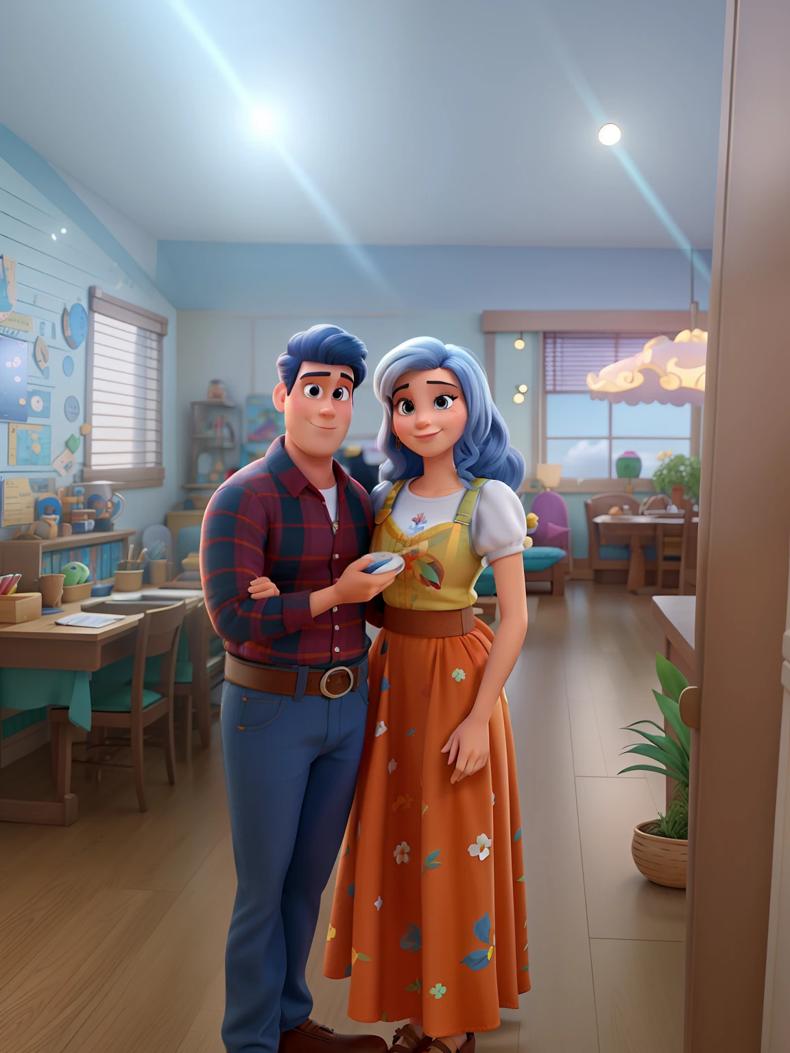 Mulher e homem estilo Disney pixar ,alta qualidade,melhor qualidade