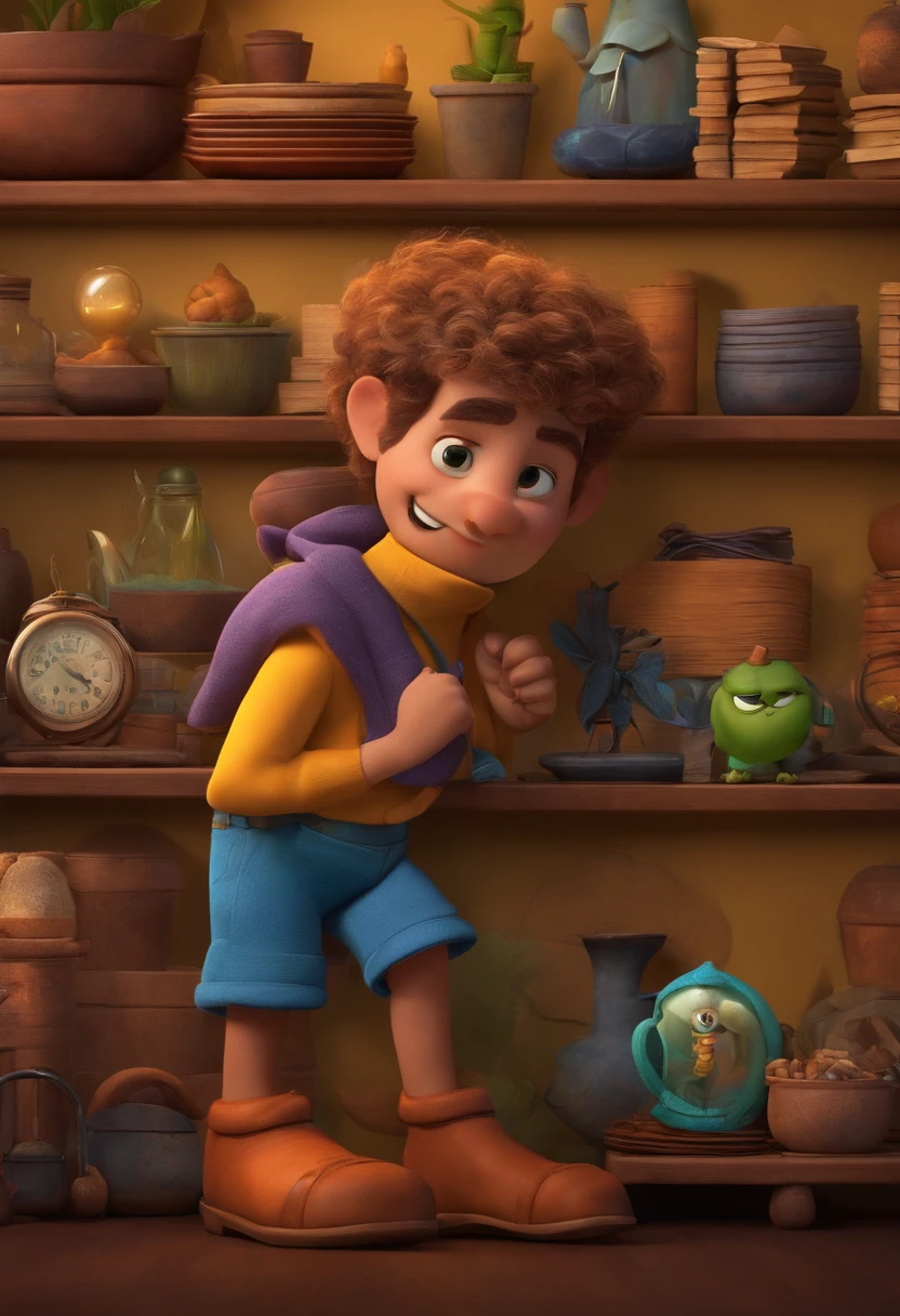 Criar um personagem no estilo pixar dentro de um jaleco. personagem moreno