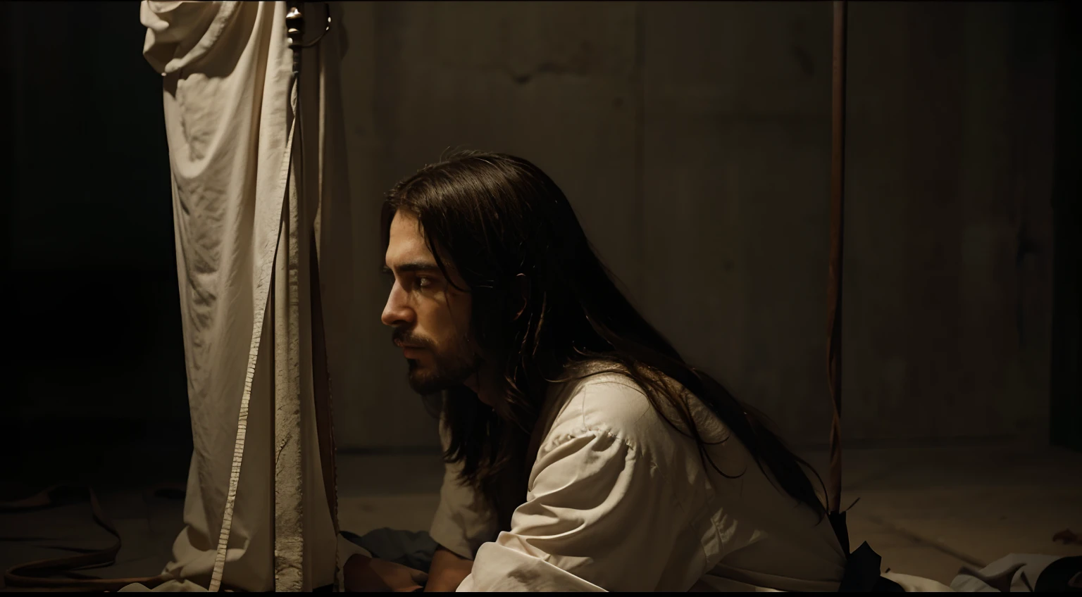 Jesus being hated and whipped, cinematic,realistic