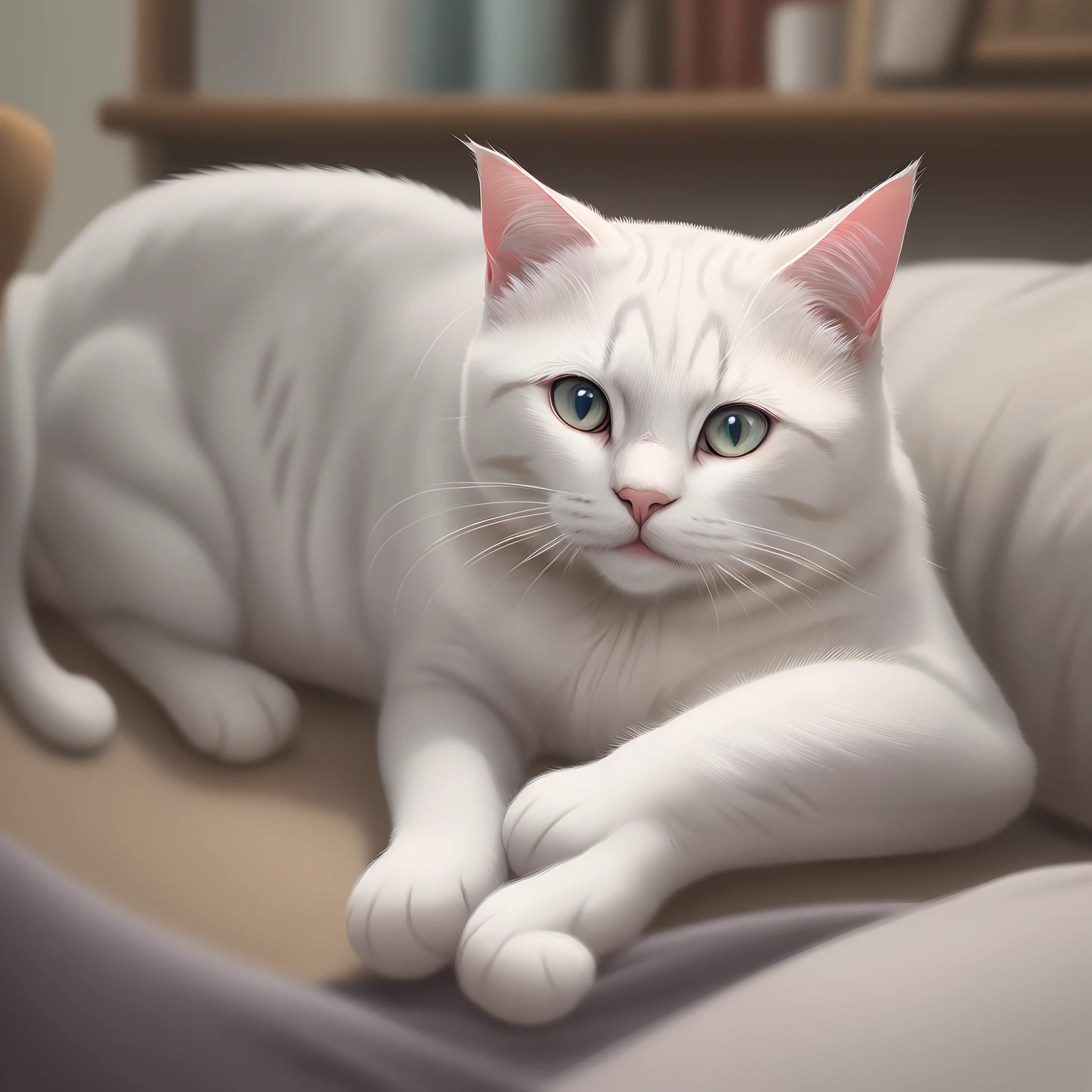White Cat Illustration