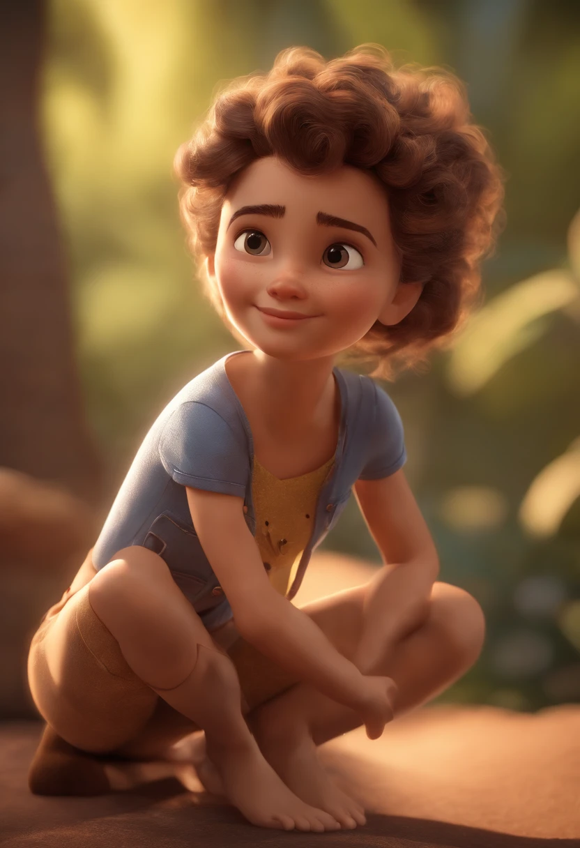 personagem dos desenhos animados de uma menina com cabelo encalacolado grande, pele morena, segurando um gatinho branco, animation character, Caractere estilizado, animation style rendering, 3D estilizado, Arnold Maya render, 3 d render stylized, toon render keyshot, Personagem 3D, Personagem 3D, 3d rendering stylized, 3 d character render, personagem de desenho animado, Personagem de close up, Pose de personagem, (Estilo Pixar) (master part:1.2) (Bokeh) (best quality) (pele detalhada) (textura detalhada) (8k) (argila) (Cinematic lighting) (foco nítido