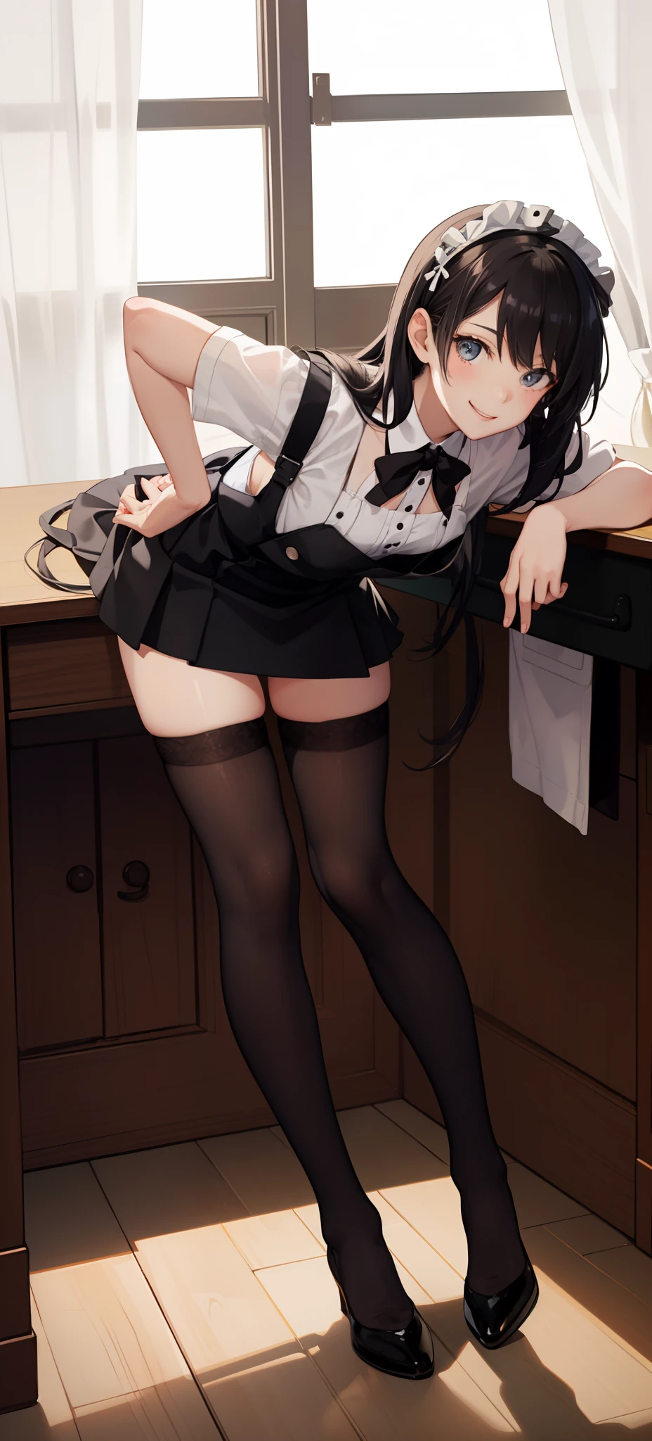 1 Girl, Solitary, underwear, Long_hair, Black hair, Pantyhose, Green_Eye, , Pantyhose_pull, blush, groin, White_, Umbilical cord, Searching for_exist_peeping exist the viewer, Panties_pull, White_Pantyhose, Mouth_catch, hair_between_Eye, lifted_go through_Let, bangs, clothing_pull, dexisted, clothing_lift, signexistures, wing, Large_Chest,