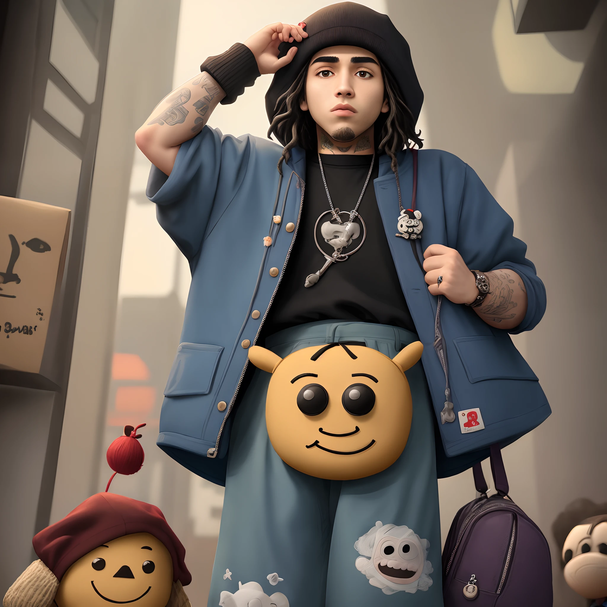 Sack boy from little big planet wearing $uicideboy$ drip