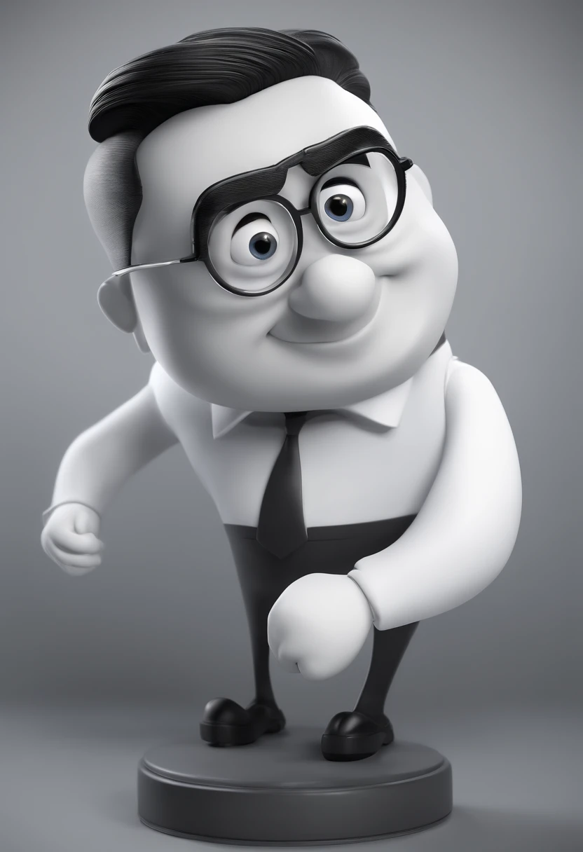 Cartoon character of a man with black glasses, barba e uma camisa azul, animation character, Caractere estilizado, animation style rendering, 3D estilizado, Arnold Maya render, 3 d render stylized, toon render keyshot, Personagem 3D, Personagem 3D, 3d rendering stylized, 3 d character render, personagem de desenho animado, Personagem de close up, Pose de personagem,  (Estilo Pixar) (master part:1.2) (Bokeh) (best quality) (pele detalhada) (textura detalhada) (8k) (argila) (Cinematic lighting) (foco nítido