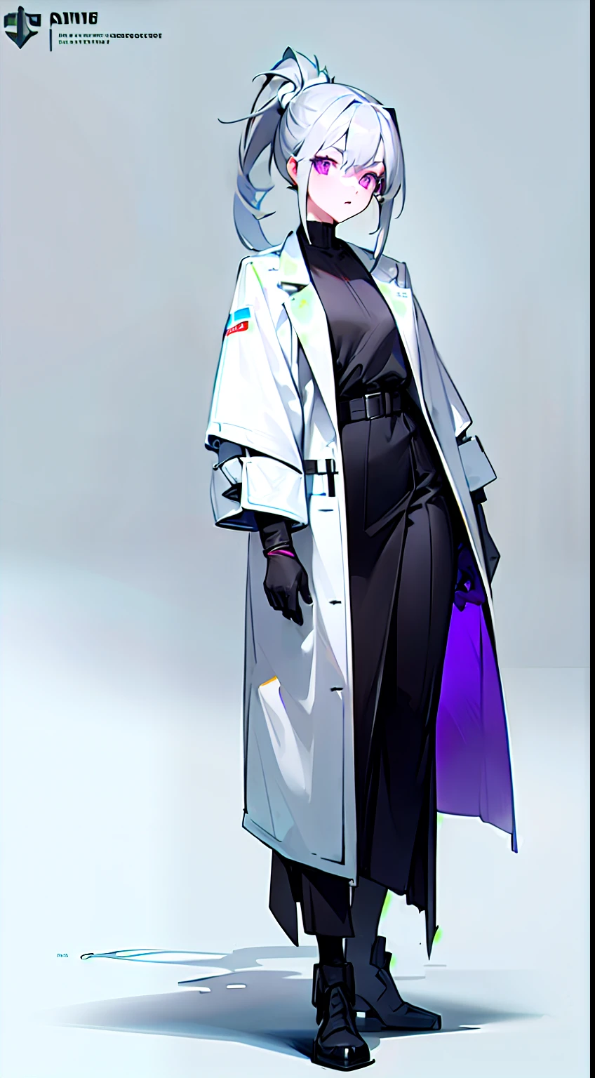 arknights doctor protective suit sexy big breast breast enlargement mask sci-fi city full-body shot