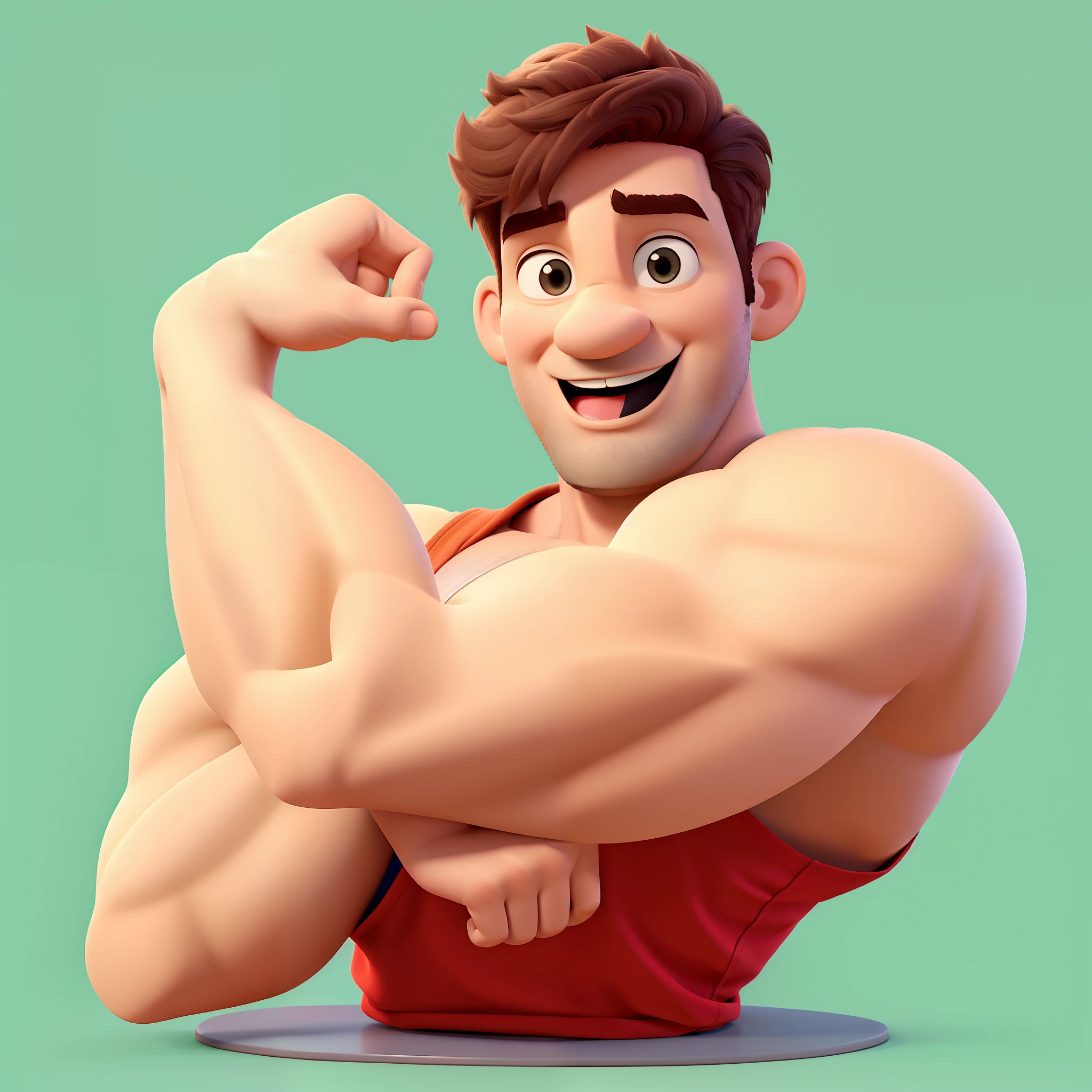 Um homem branco de cueca, musculoso, peito peludo estilo disney pixar, alta qualidade, melhor qualidade