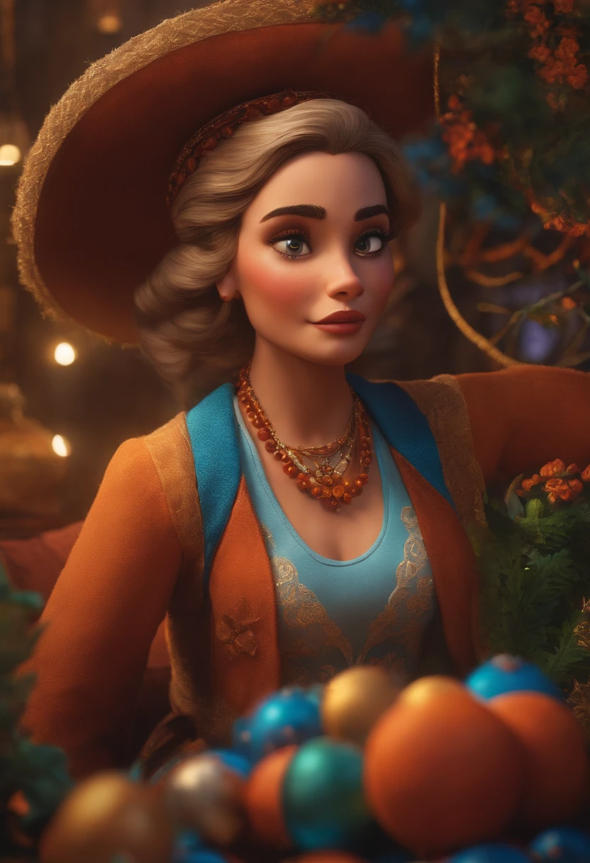 Criar um personagem no estilo pixar dentro de um jaleco. personagem morena
