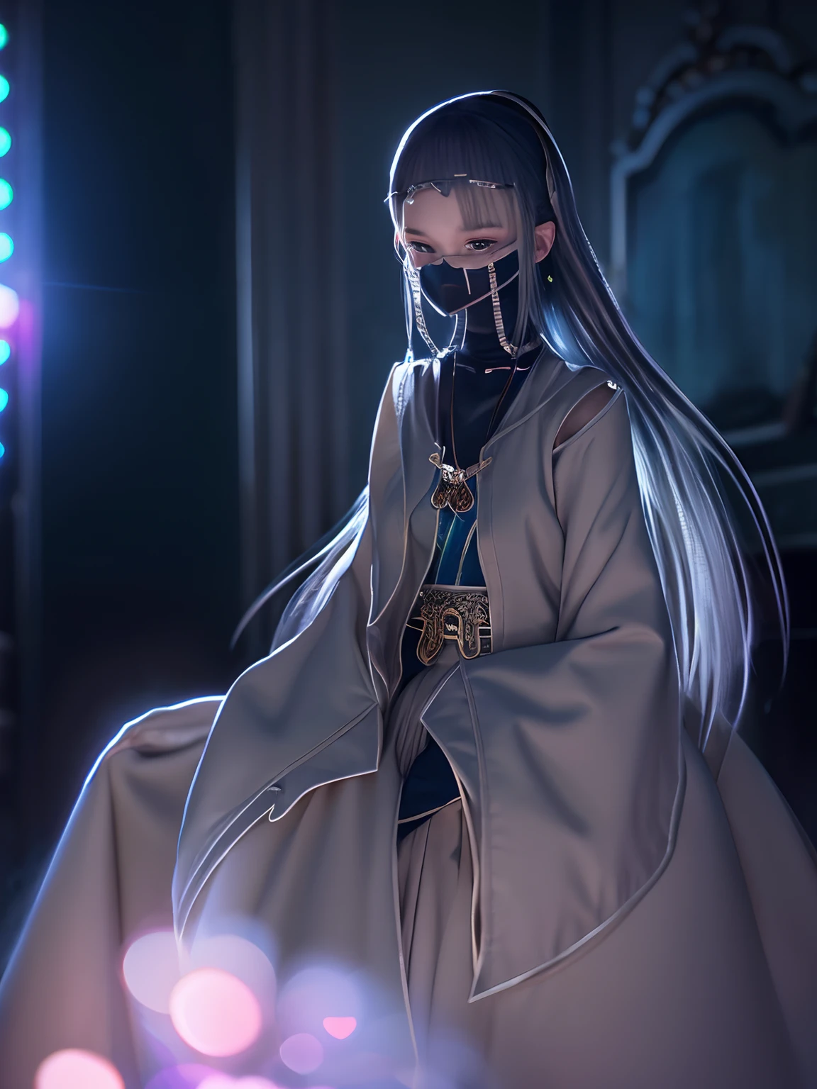 masutepiece, Best Quality, High quality, Extremely Detailed CG Uniform 8k Wallpaper, 1girl in, Solo, Romance grey head of hair, The tattoo, Short hair, hat, Jewelry, Smile, Necklace, gaze at the audience, hat, Realistic, Open mouth, tusk, Upper body, vests, Nose, Bare shoulders, artist name, Black tiara, 鎖骨, arm tattoos, Blue eyes, Lips, blur, Oil Painting, awardwinning photo, Bokeh, depth of fields, nffsw, bloom, chromatic abberation, Realism, Very detailed, Art Station Complex, high detailing, Dramatic, Art by Midjourney