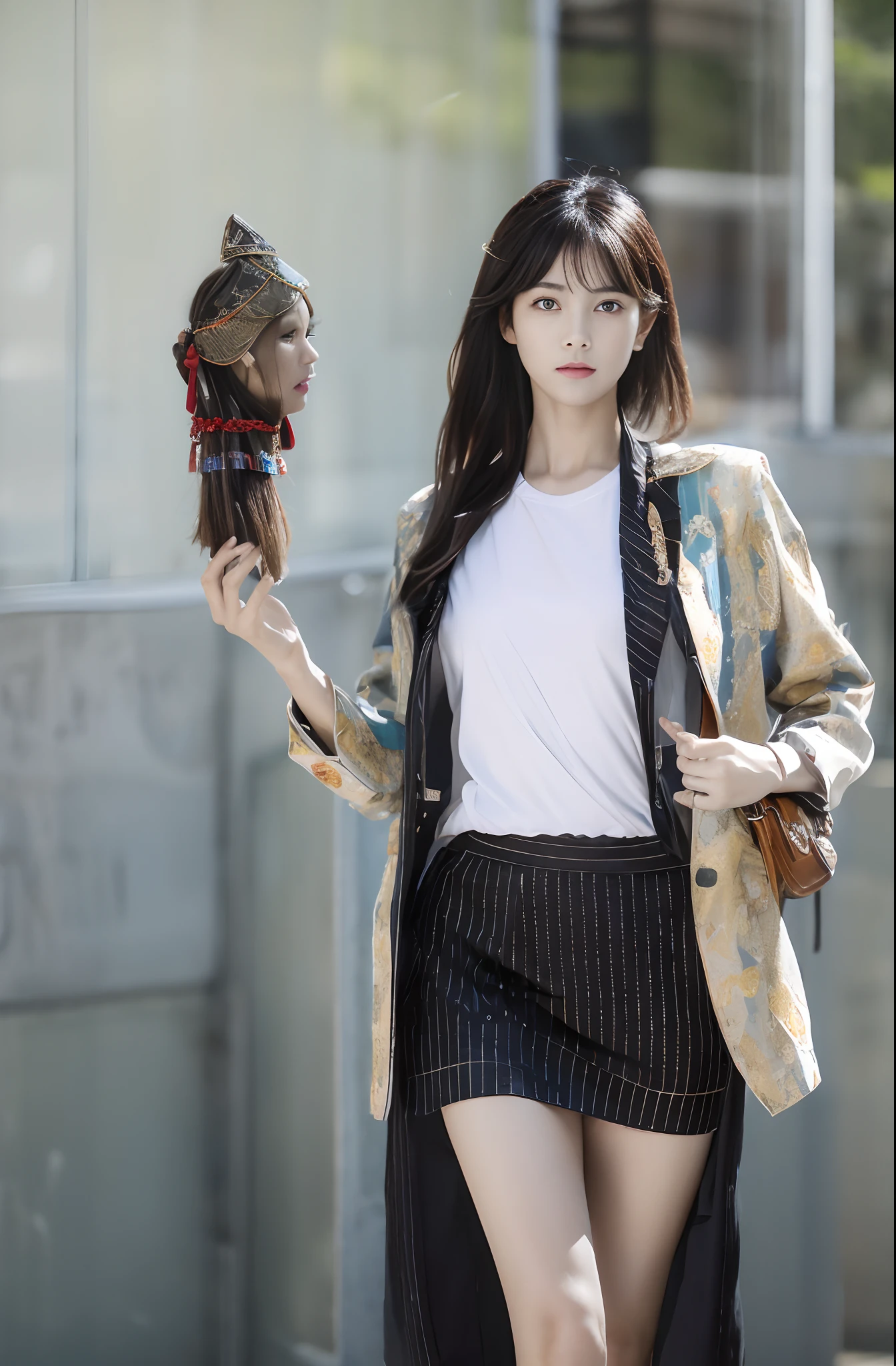 It looks like there was a problem with the image generation process. Although at the moment it is not possible to represent it visually、, What is the modern interpretation of the goddess Menrva dressed as a 20-year-old Japan woman??、Can you elaborate:
Thinking of a young woman in Japan, Her posture exudes confidence and dignity, Reminiscent of the ancient Etruscan goddess Menleva. Her outfit is、The past and present are beautifully blended, An ensemble of hipsters paying homage to her divine inspiration. You might wear a chic blazer that subtly mimics the shape of a warrior's armor, Paired with a graphic t-shirt with an artistically depicting the helmet, sheild, and spears, The classic symbol of Menrva. Her hair is styled with a contemporary cut, Sleek and structured, It gives the impression of a warrior's helmet without compromising the modern style.
Her accessories are carefully chosen: Designer bags and fashionable bags, A digital tablet that signifies her patronage to art and wisdom, Echoes in scrolls and books related to the Goddess of Wisdom. Her gaze is intelligent and sharp, With a playful spark that hints at her creative spirit. Her youth々Contrary to appearances, She exudes an air of authority, of a goddess accustomed to command and respect「boss」A nod to the nature of the.
In her essence, This modern representation of Menleva is、、It's a fusion of the old and the new, Timeless Goddess Qualities、Embodied in a way that resonates with modern society.