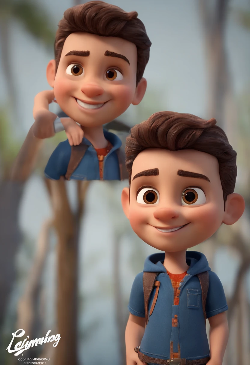 personagem dos desenhos animados de um menino de 7 anos, olhos castanhos,  usando camisa azul, animation character, Caractere estilizado, animation style rendering, 3D estilizado, Arnold Maya render, 3 d render stylized, toon render keyshot, Personagem 3D, Personagem 3D, 3d rendering stylized, 3 d character render, personagem de desenho animado, Personagem de close up, Pose de personagem,  (Estilo Pixar) (master part:1.2) (Bokeh) (best quality) (pele detalhada) (textura detalhada) (8k) (argila) (Cinematic lighting) (foco nítido