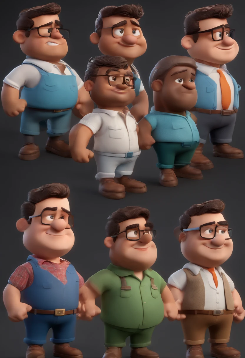 personagem dos desenhos animados de um homem gordo com camisa preta, animation character, Caractere estilizado, animation style rendering, 3D estilizado, Arnold Maya render, 3 d render stylized, toon render keyshot, Personagem 3D, Personagem 3D, 3d rendering stylized, 3 d character render, personagem de desenho animado, Personagem de close up, Pose de personagem,  (Estilo Pixar) (master part:1.2) (Bokeh) (best quality) (pele detalhada) (textura detalhada) (8k) (argila) (Cinematic lighting) (foco nítido) ambiente com carros