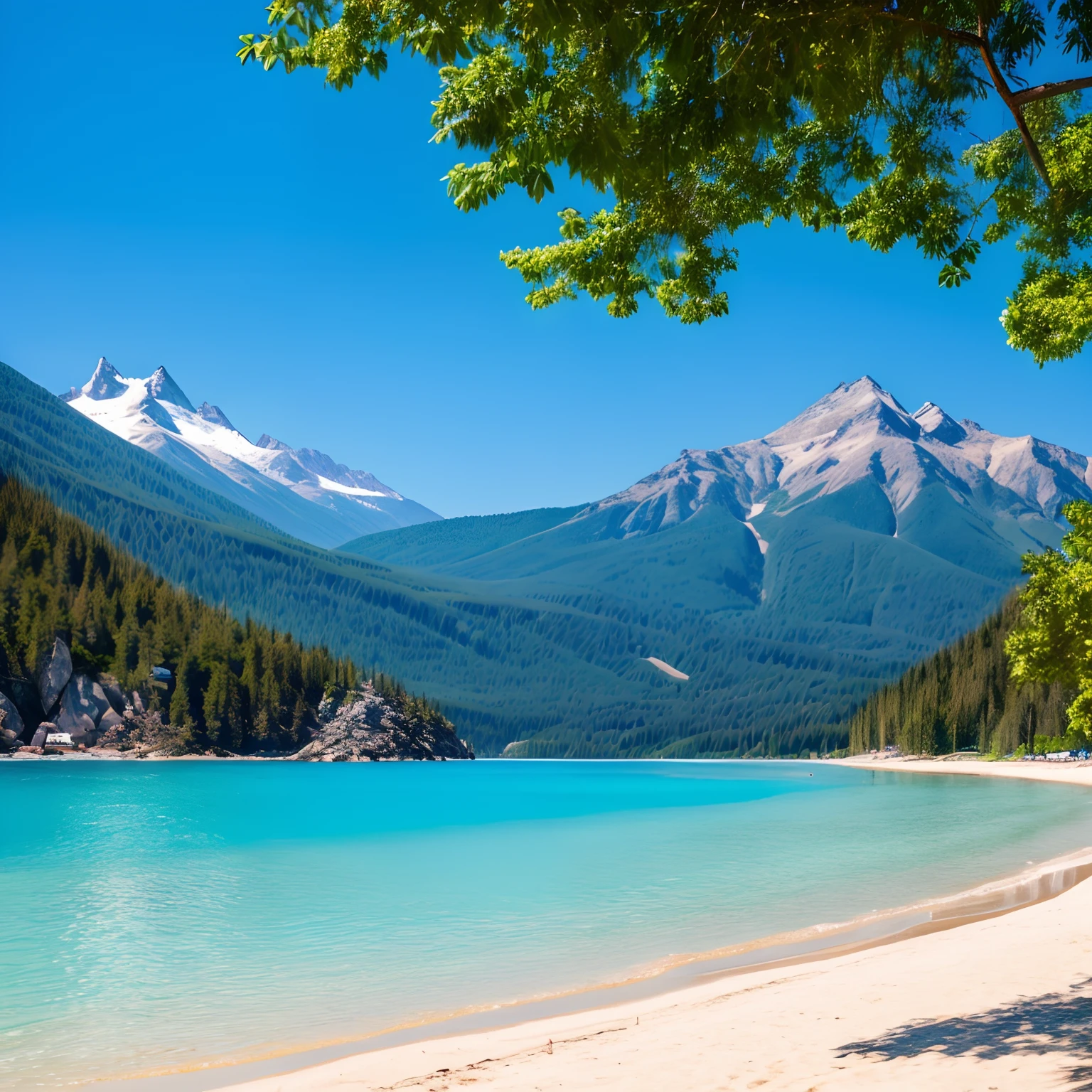 An landscape image enjoying a destination beach, mountain, city, ultra realistic, real