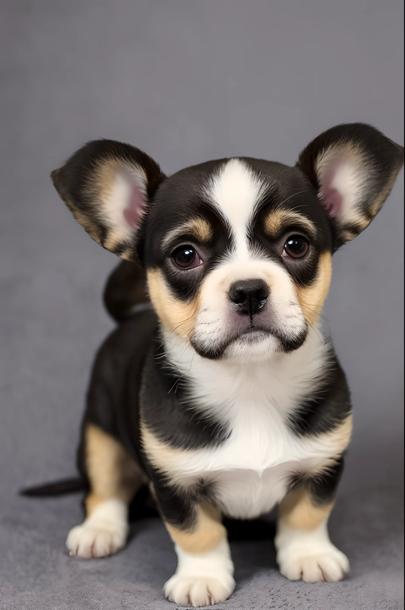 Criar cachorro yorkshire corpo preto rosto caramelo, standing ears