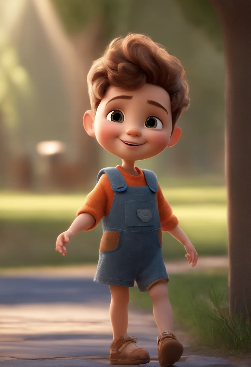 a happy cute ??? standing short hair, vestindo uma fantasia espacial, , fundo branco, barnet, Tom, Estilo Pixar, ....3d, desenhos animados, rosto detalhado, asymmetrical 16k