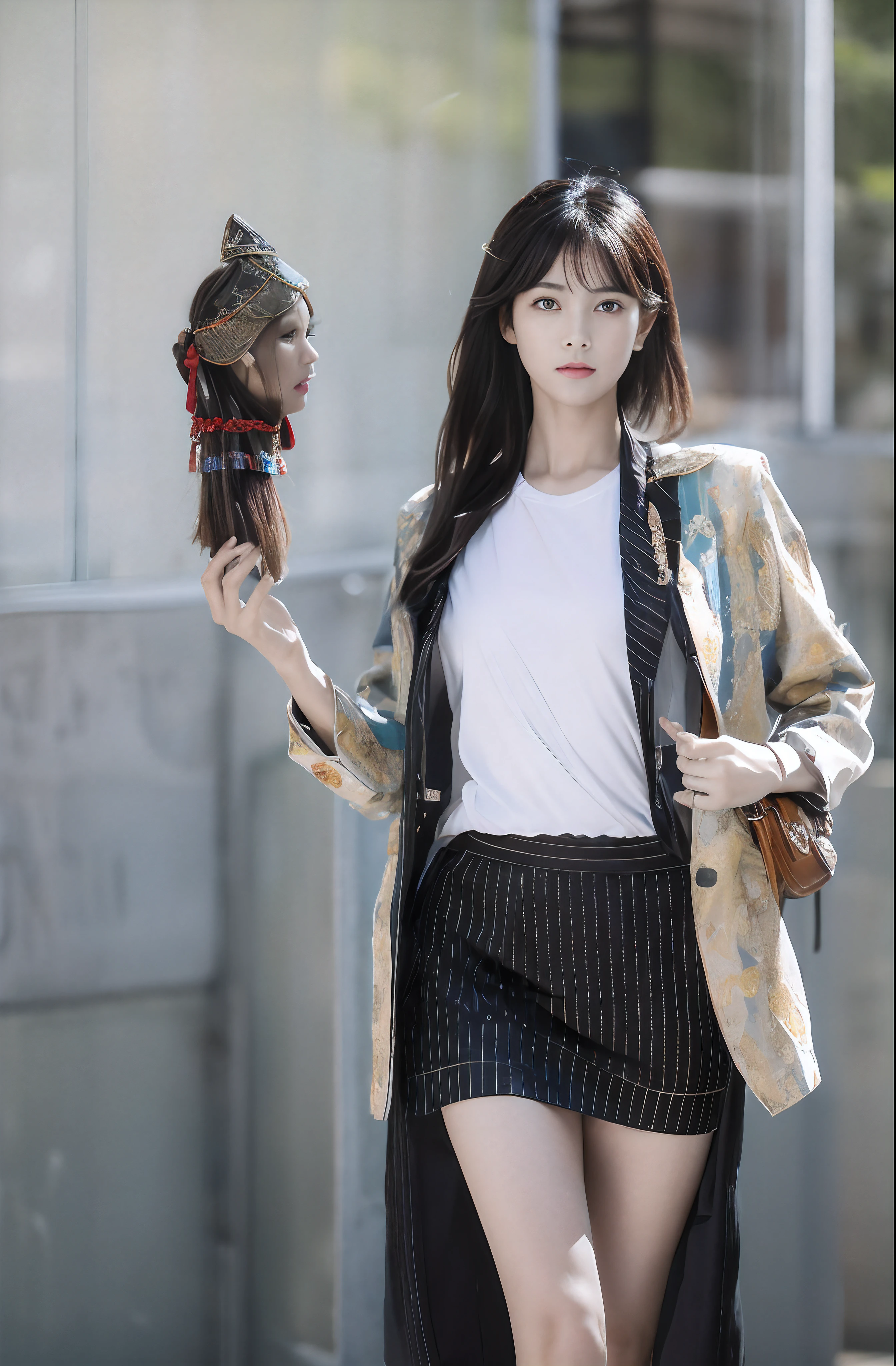 It looks like there was a problem with the image generation process. Although at the moment it is not possible to represent it visually、, What is the modern interpretation of the goddess Menrva dressed as a 20-year-old Japan woman??、Can you elaborate:
Thinking of a young woman in Japan, Her posture exudes confidence and dignity, Reminiscent of the ancient Etruscan goddess Menleva. Her outfit is、The past and present are beautifully blended, An ensemble of hipsters paying homage to her divine inspiration. You might wear a chic blazer that subtly mimics the shape of a warrior's armor, Paired with a graphic t-shirt with an artistically depicting the helmet, sheild, and spears, The classic symbol of Menrva. Her hair is styled with a contemporary cut, Sleek and structured, It gives the impression of a warrior's helmet without compromising the modern style.
Her accessories are carefully chosen: Designer bags and fashionable bags, A digital tablet that signifies her patronage to art and wisdom, Echoes in scrolls and books related to the Goddess of Wisdom. Her gaze is intelligent and sharp, With a playful spark that hints at her creative spirit. Her youth々Contrary to appearances, She exudes an air of authority, of a goddess accustomed to command and respect「boss」A nod to the nature of the.
In her essence, This modern representation of Menleva is、、It's a fusion of the old and the new, Timeless Goddess Qualities、Embodied in a way that resonates with modern society.