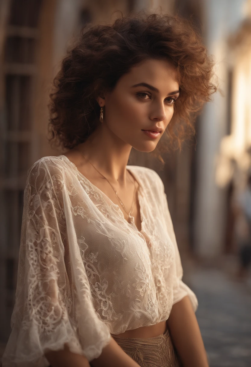 ultra realista 8k CG, master part, ((fundo ultra detalhado, delicate pattern, detalhes intrincados)), best quality, detalhes intrincados, chromatic aberration, 1girl, cabelos longos, cabelos dourados, messy hair, Destaques vermelhos, cabelo sobre um olho, sharp eyes, Gargantilha, parede de tijolos, grafity, dim lighting, beco, Camisa Oversized,fora do ombro, see through the white shirt, master part, best quality